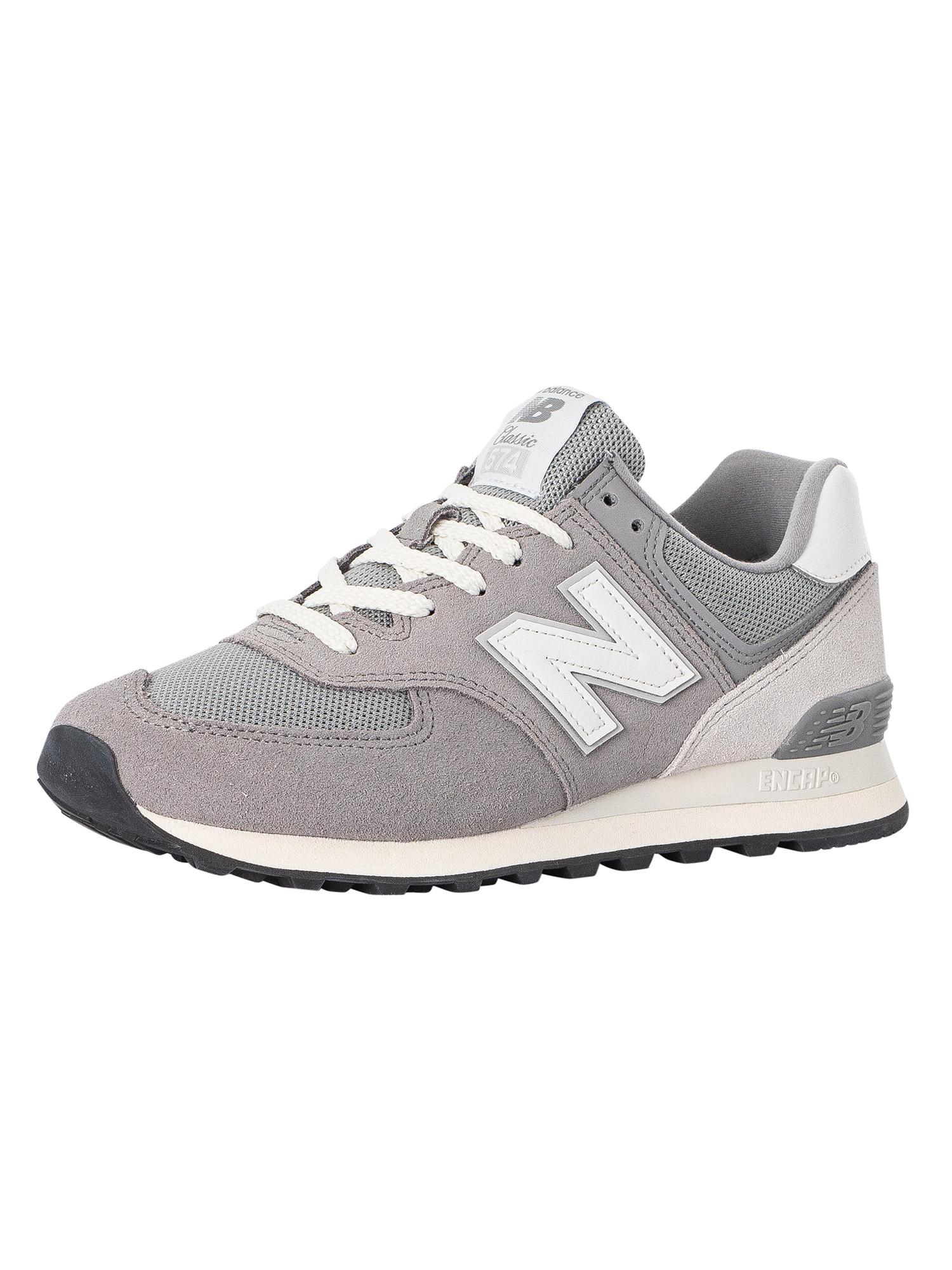New Balance 574 Suede Trainers in White for Men | Lyst