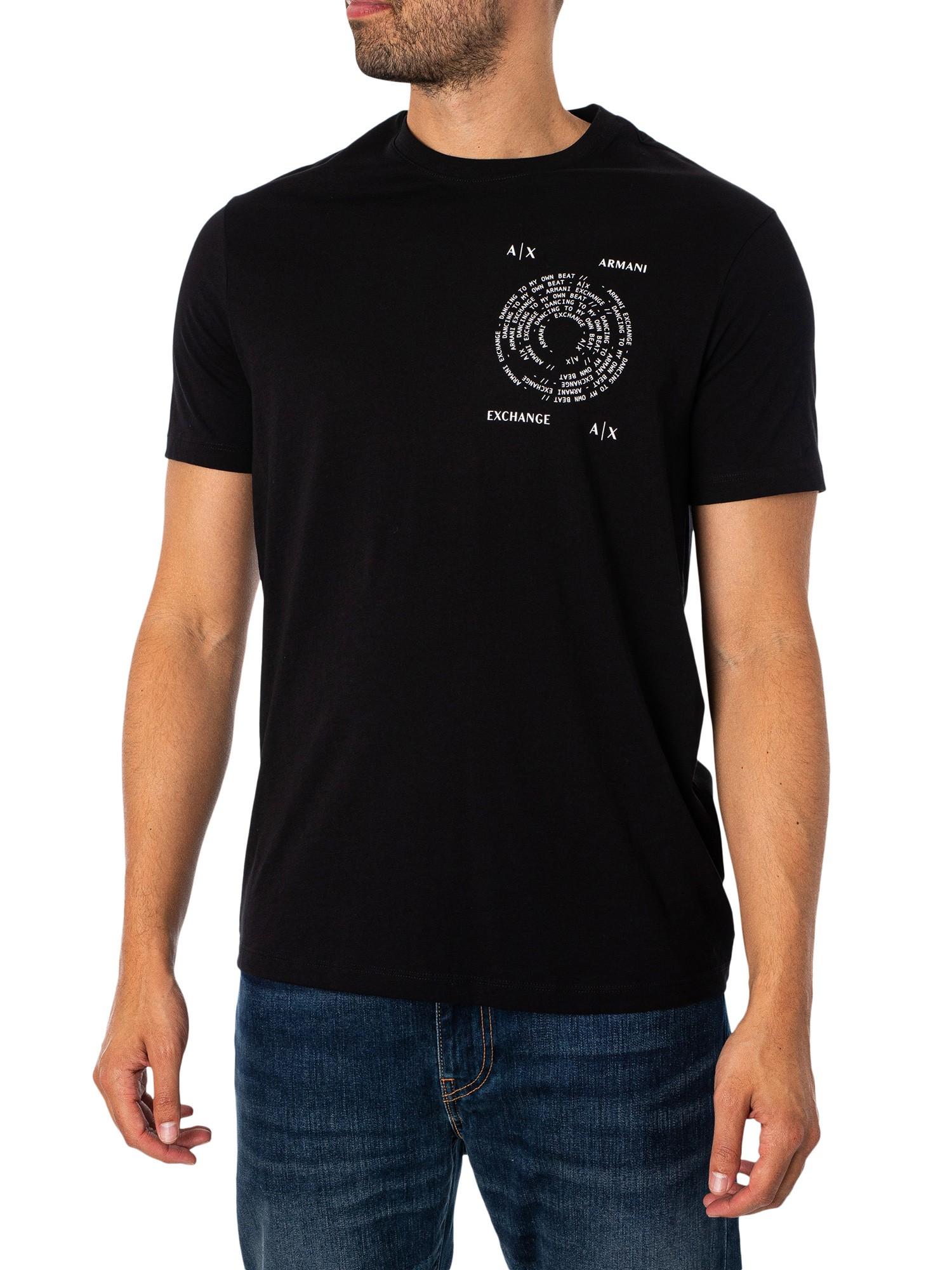 Armani Exchange Circle Logo Pima T-shirt in Black for Men | Lyst