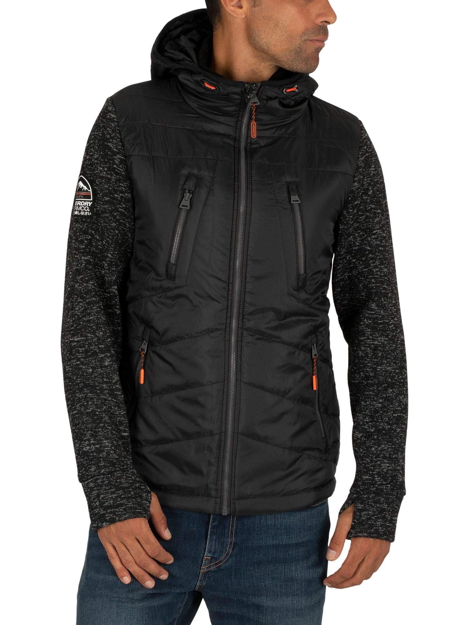 Superdry Rubber Storm Hybrid Zip Jacket in Black for Men - Lyst