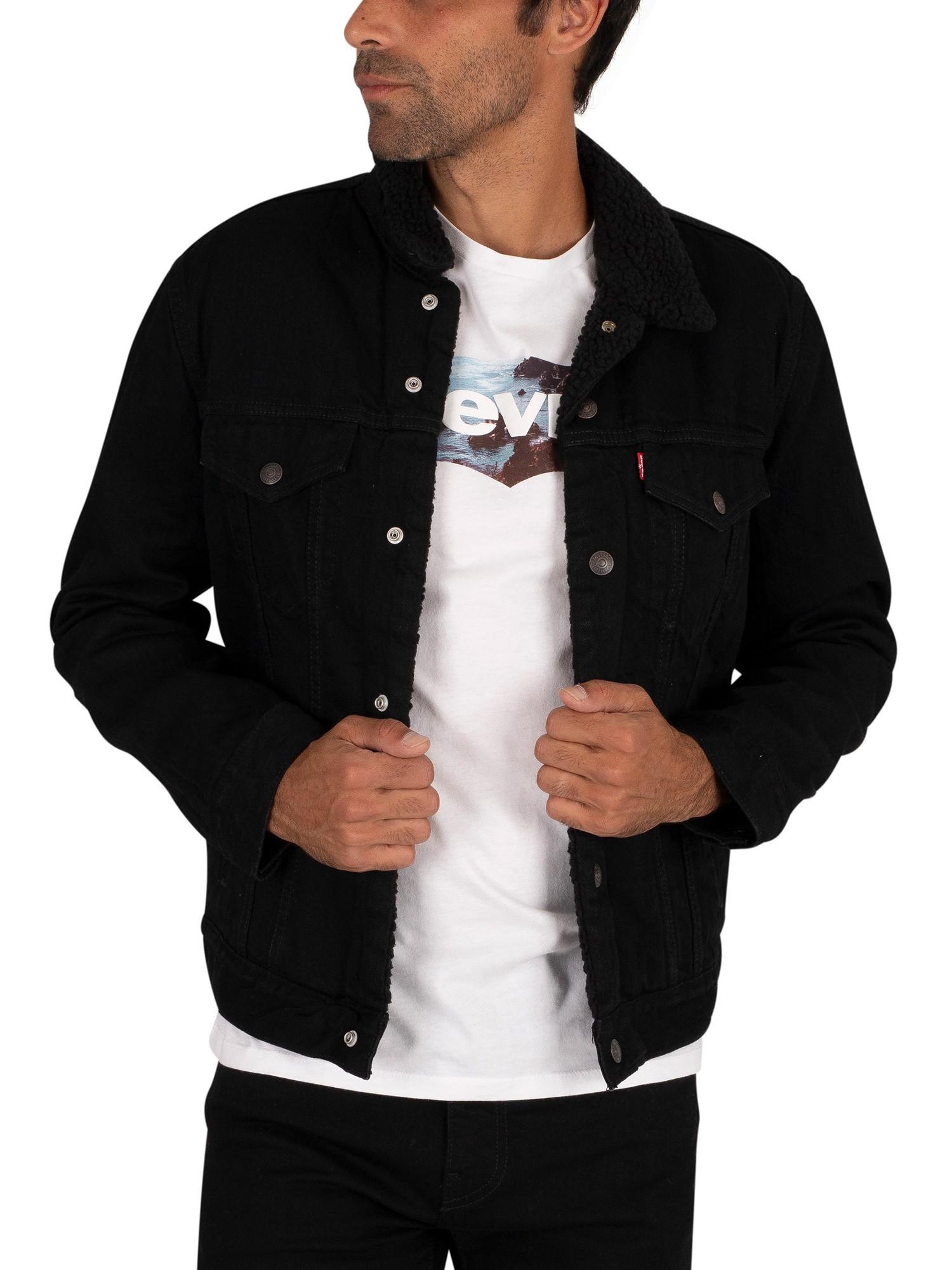sherpa trucker jacket black cord better 