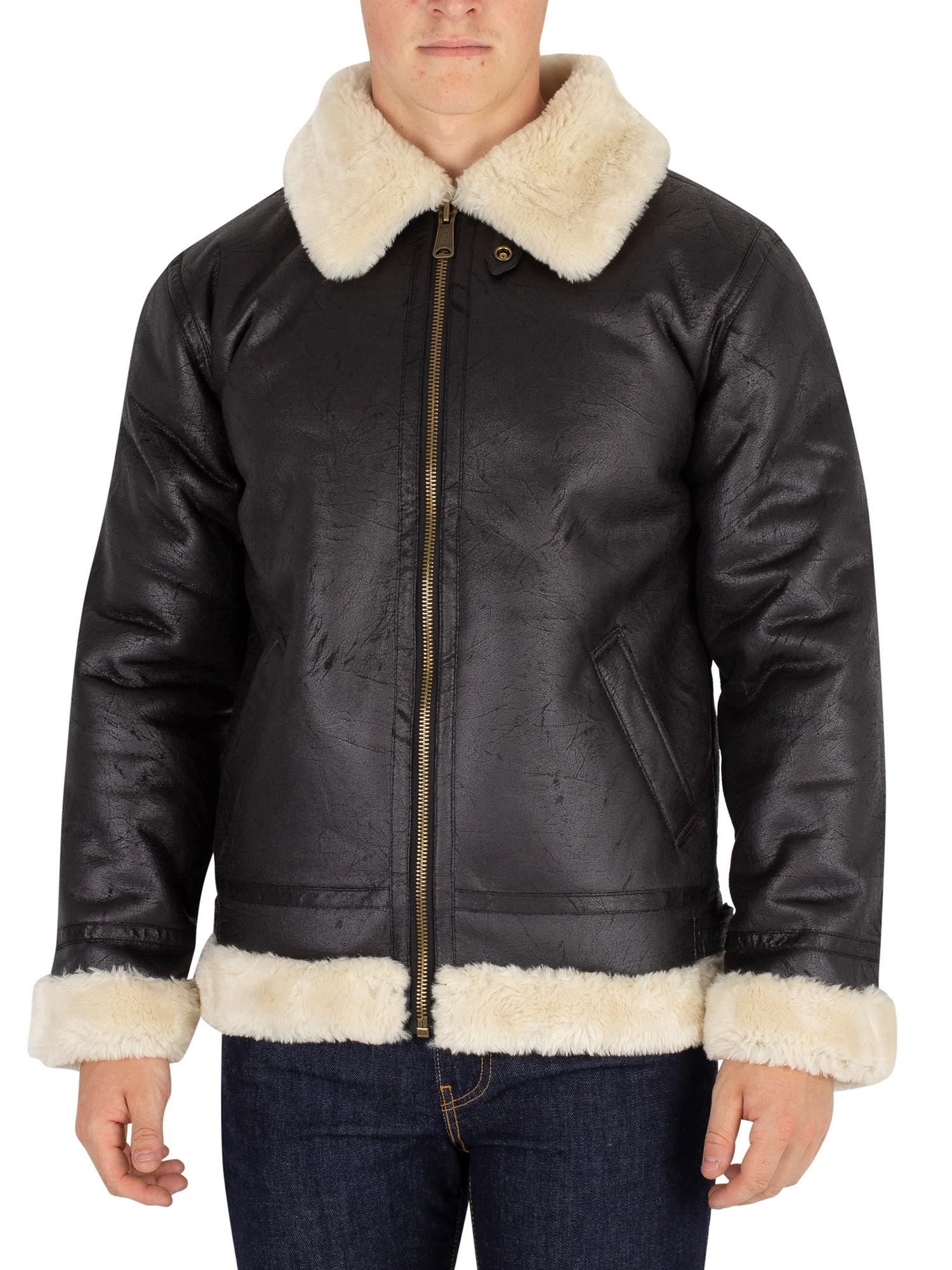 Alpha Industries B3 Fl Fur Collar Bomber Jacket in Black for Men Lyst
