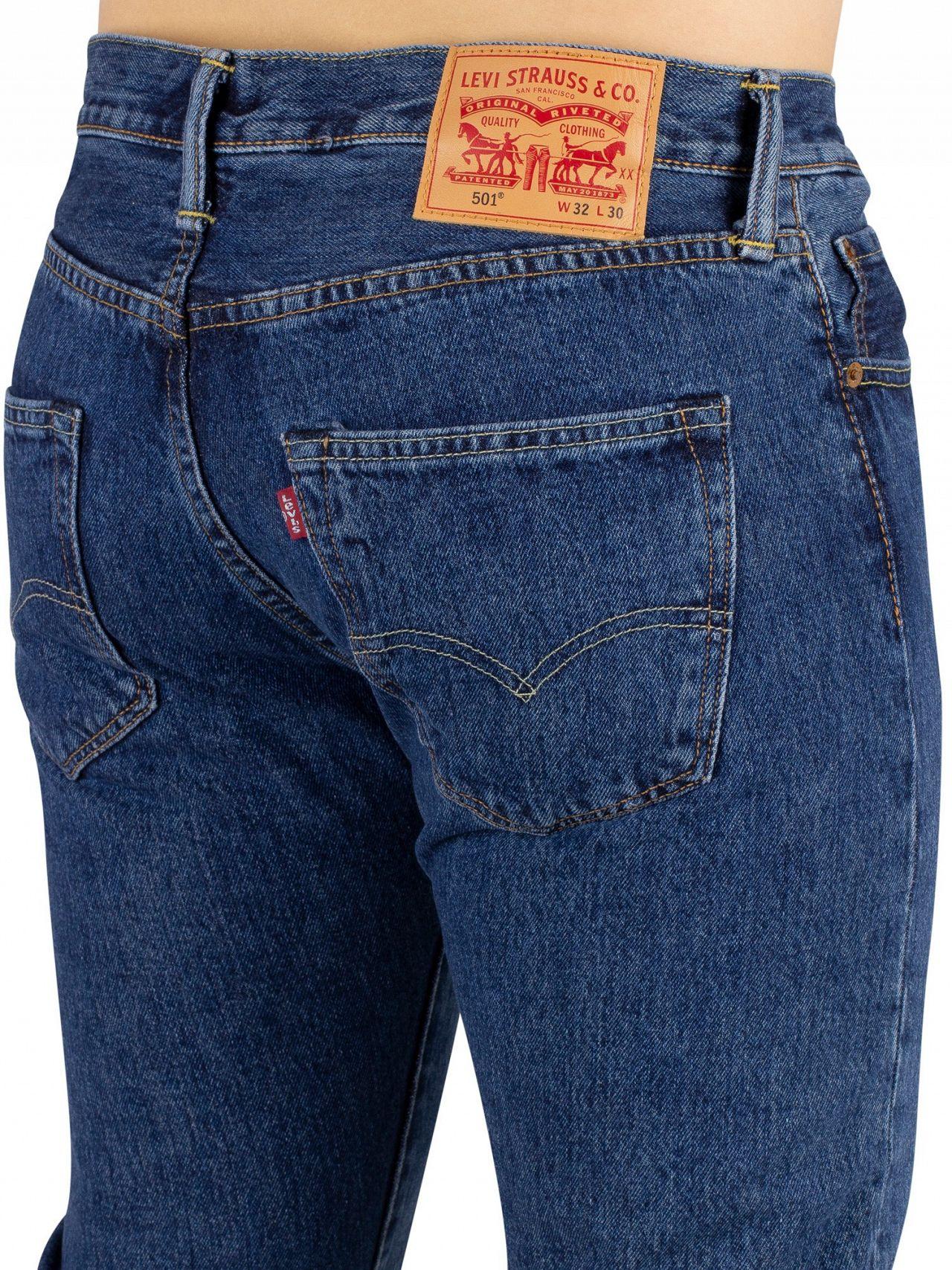 Levi's Stonewash 501 Original Fit Denim Jeans in Blue for Men - Lyst