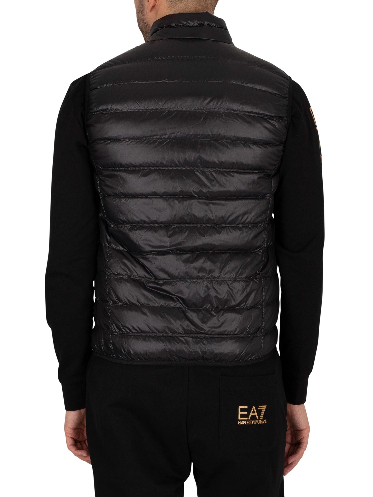 EA7 Down Gilet in Black for Men Lyst UK