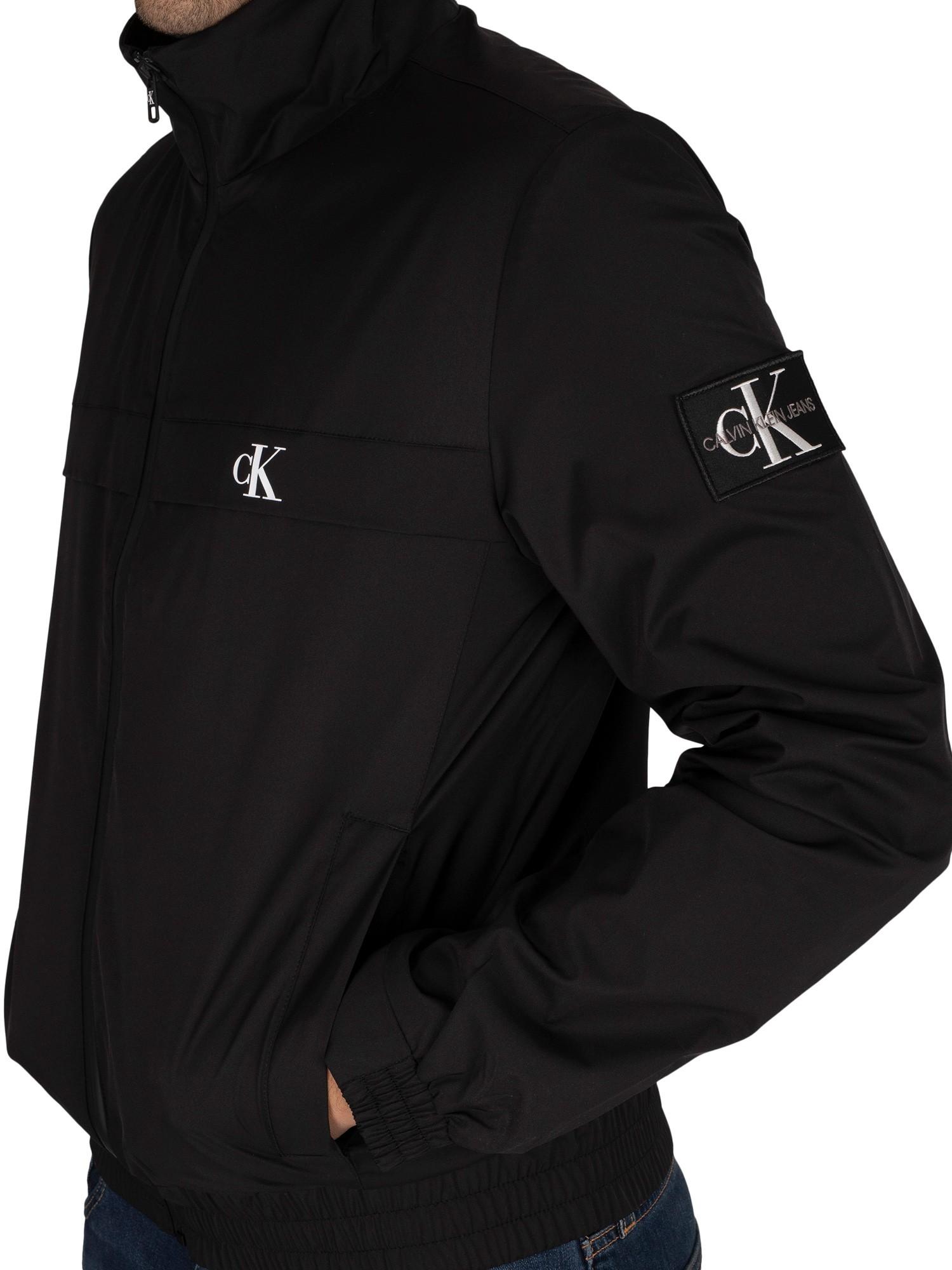 Calvin Klein Denim Zip Up Harrington Jacket in Black for Men | Lyst