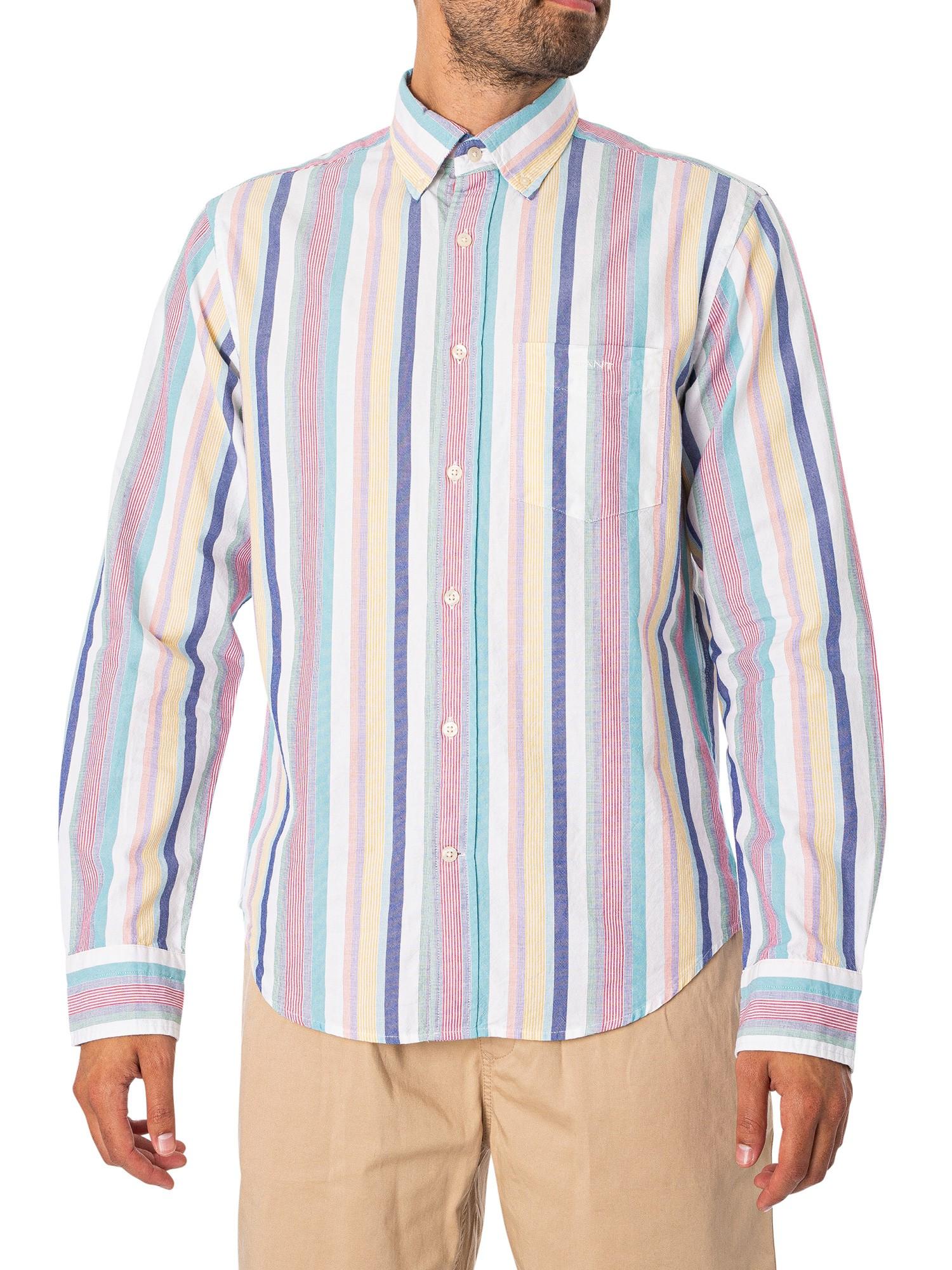 GANT Regular Oxford Multi Stripe Shirt in Blue for Men | Lyst