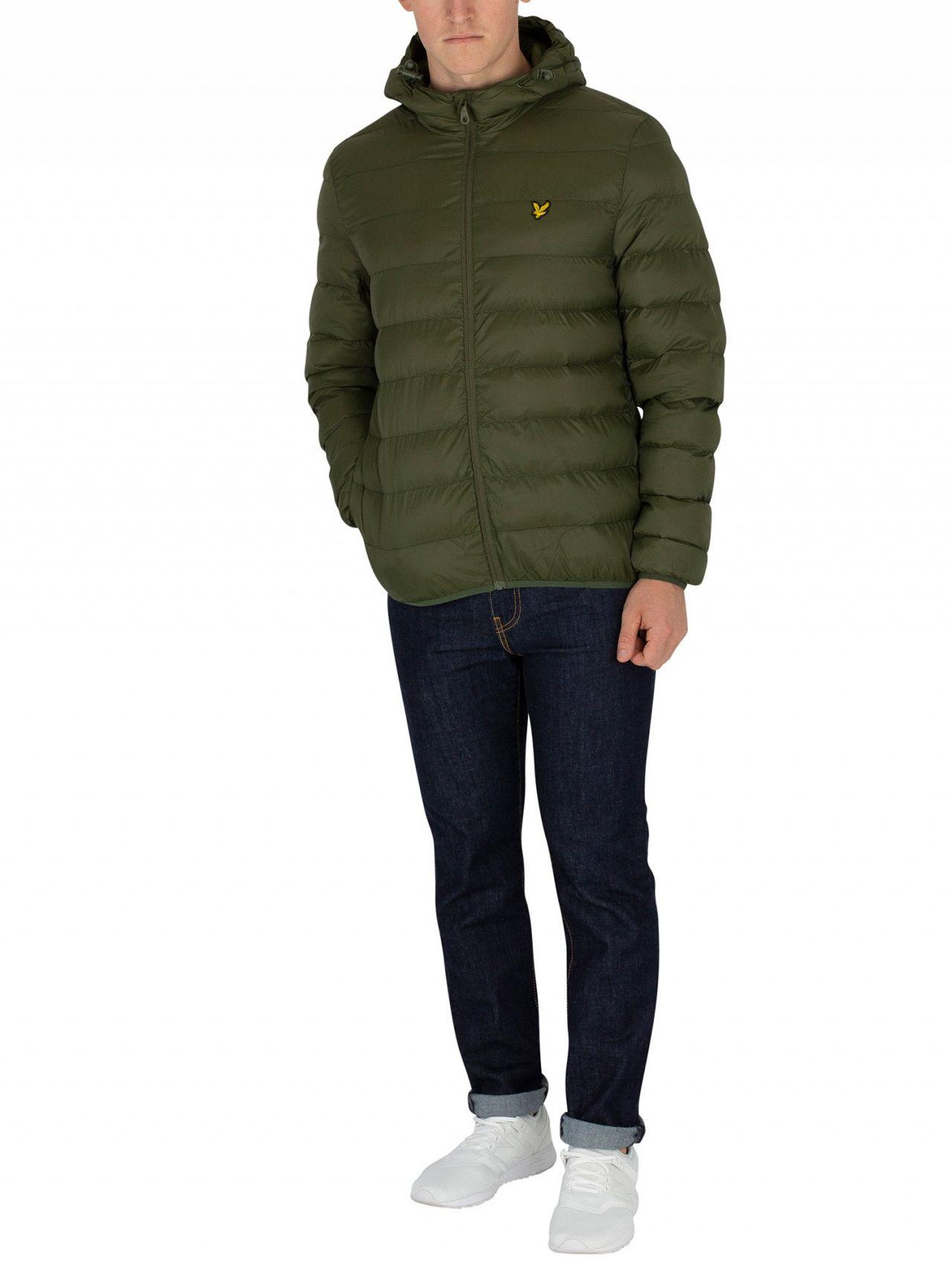 lyle and scott lightweight puffer jacket green