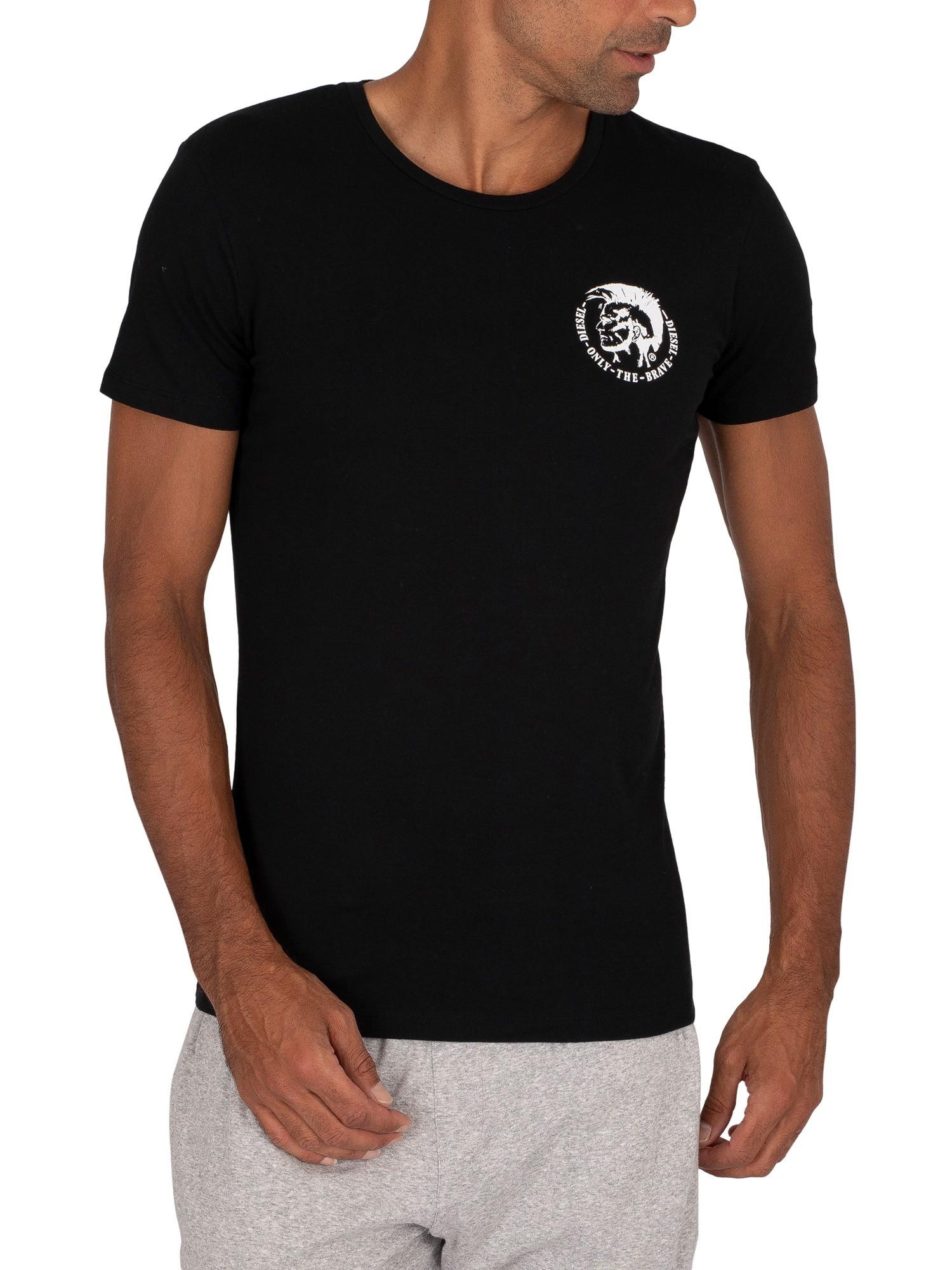DIESEL Cotton 3 Pack Randal Lounge Crew T-shirts in Green/Grey/Black ...