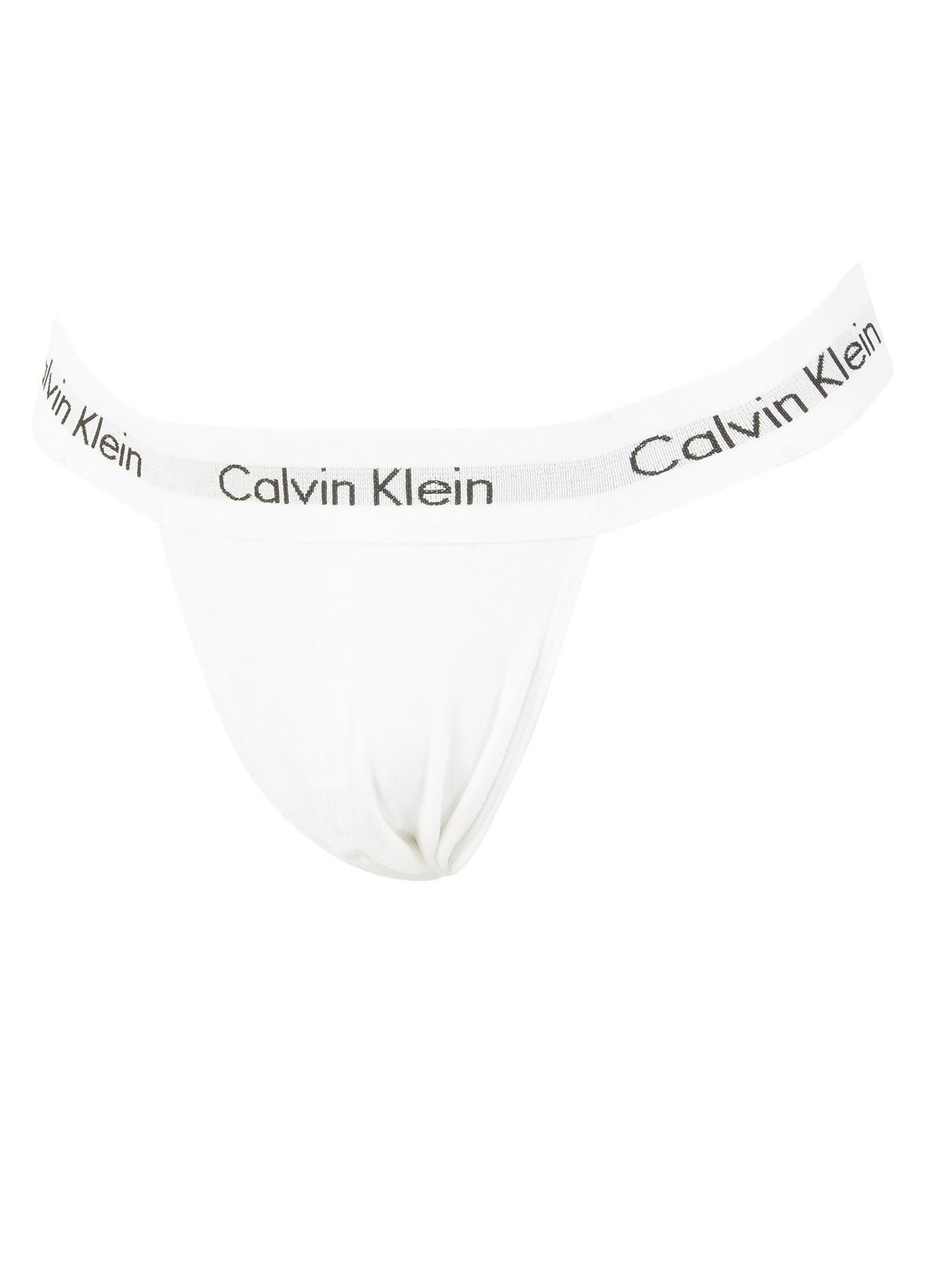 Calvin Klein 2 Pack Cotton Stretch Jockstrap in White for Men | Lyst