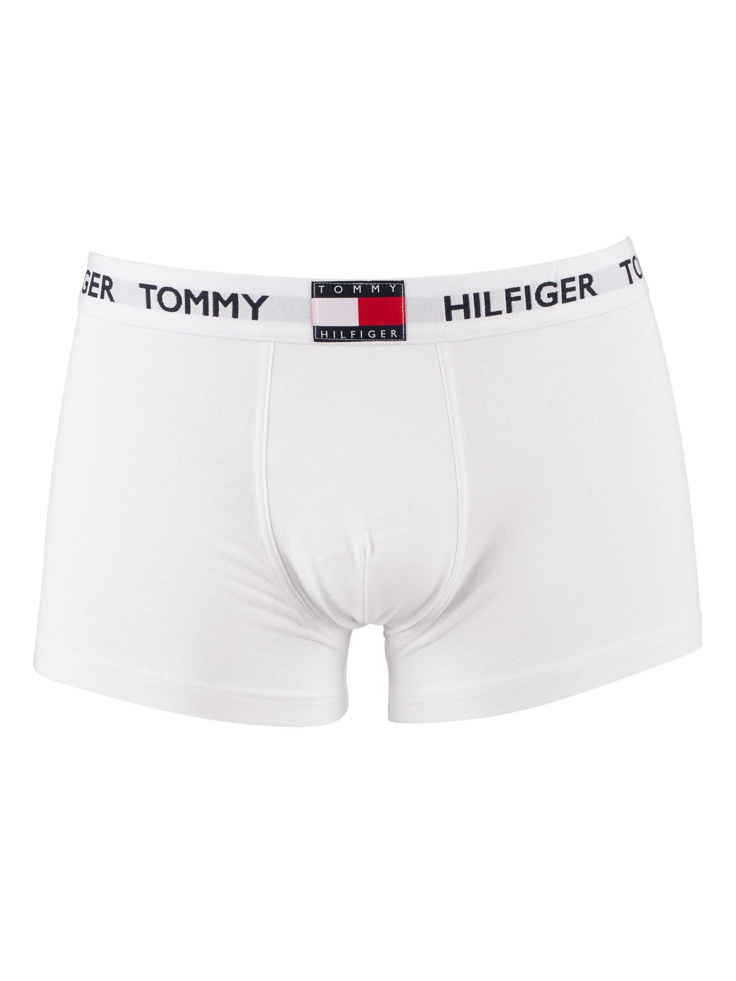 Tommy Hilfiger Flag Waistband Trunks in White for Men | Lyst