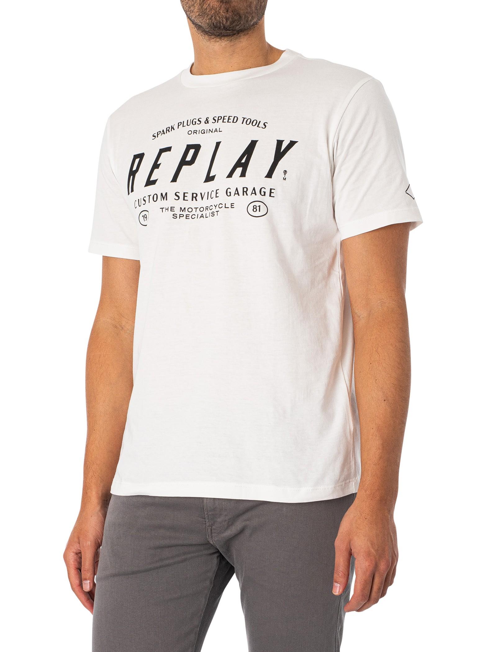 Replay Graphic T-shirt in White | Lyst Men for