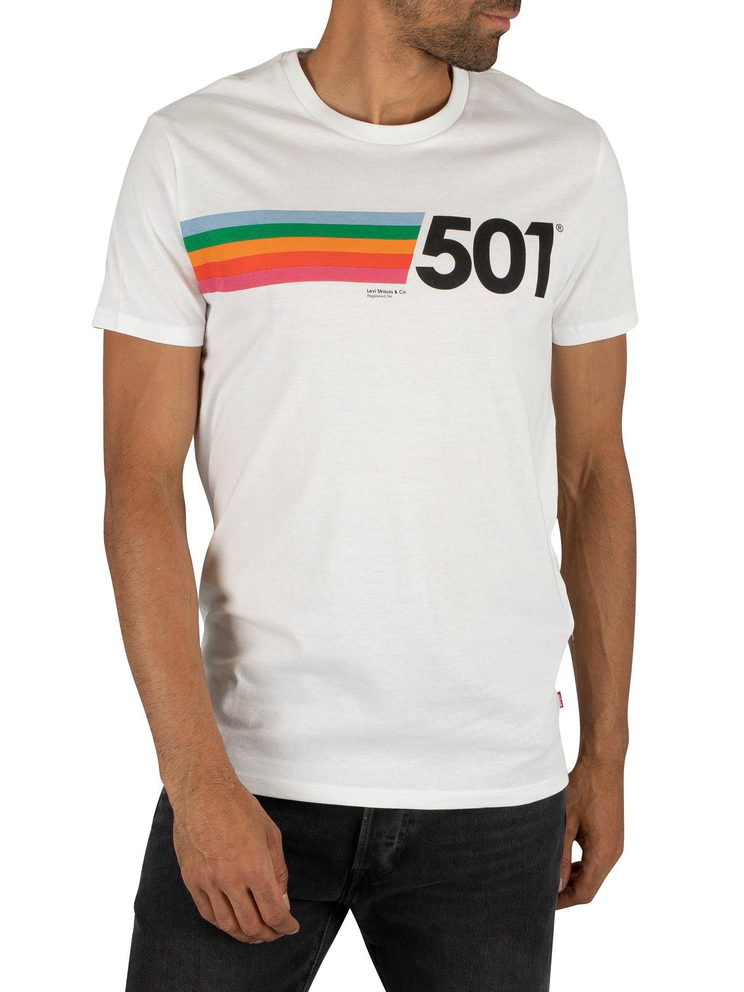 Levi's 501 White Rainbow Stripe T-shirt for Men | Lyst Canada