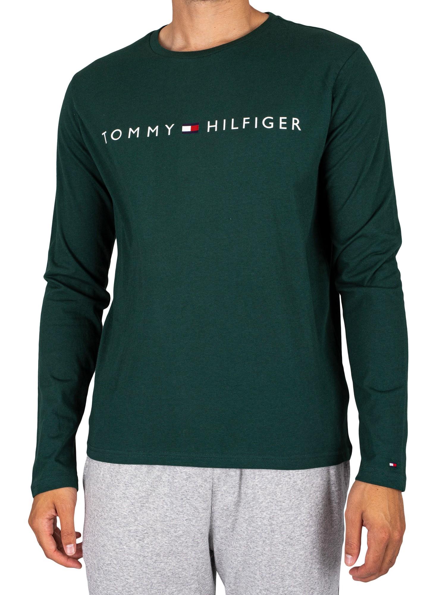 Tommy Hilfiger Lounge Longsleeved Logo T-shirt in Green for Men | Lyst