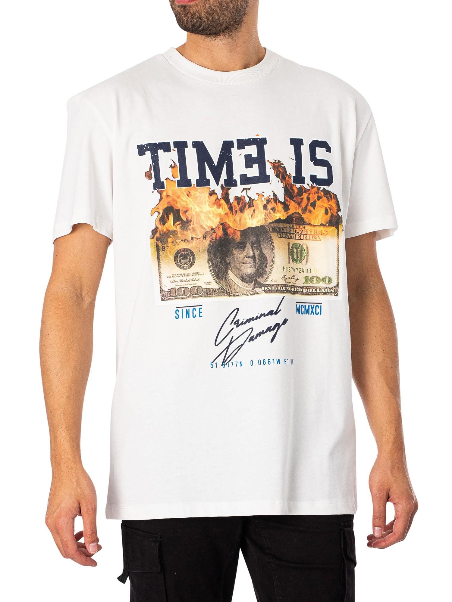 Criminal Damage Burn Money T-shirt in White for Men | Lyst