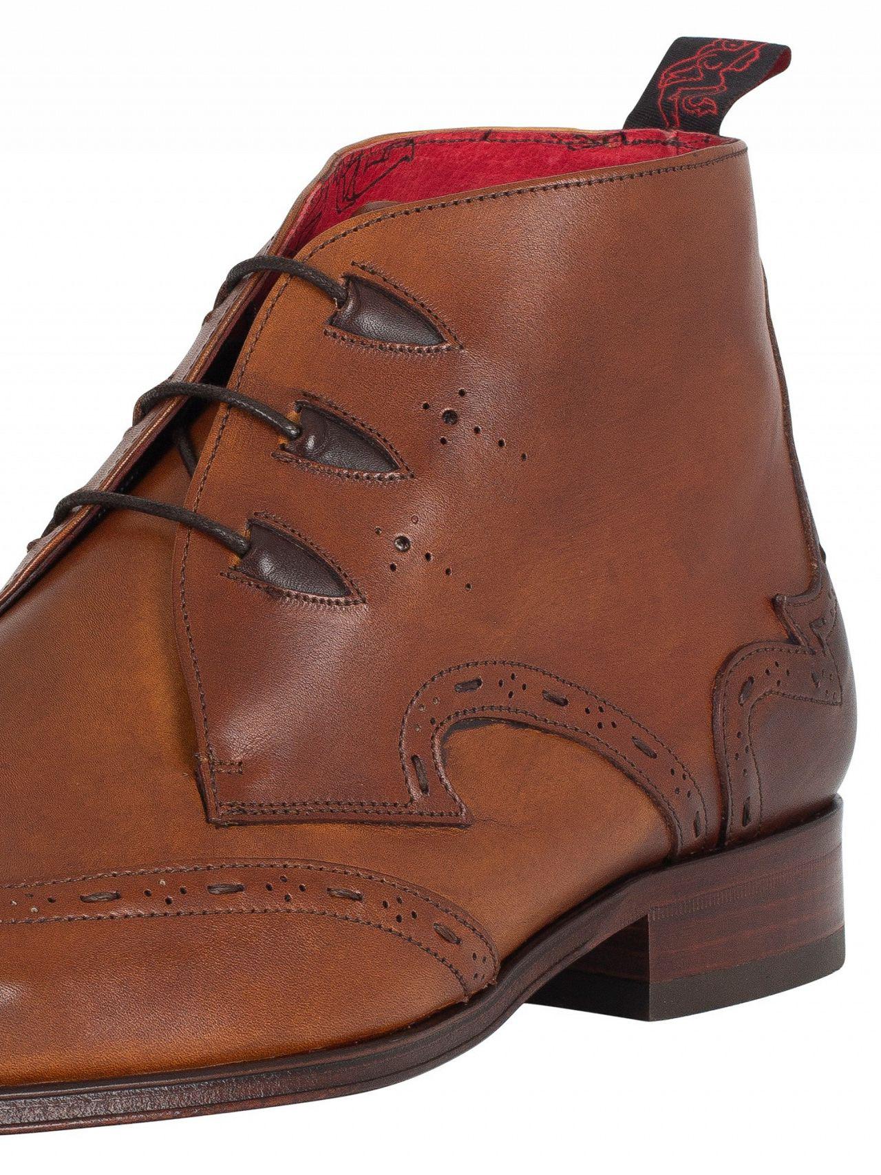 Jeffery West Leather Castano Lea Dark Brown Lace Up Boots