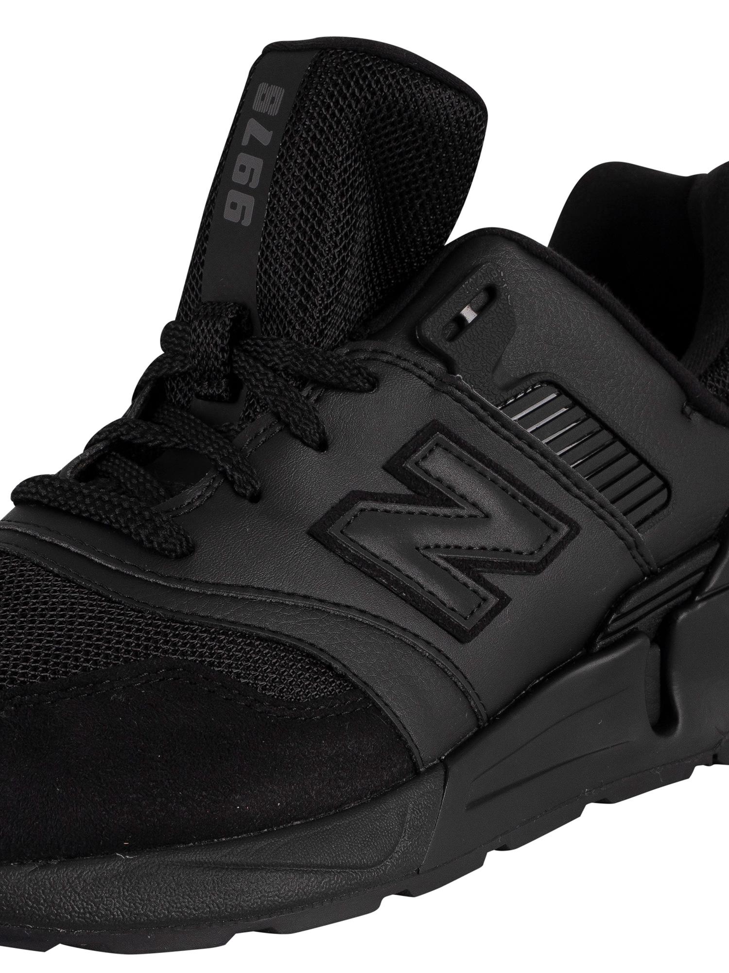 Leather 997 Sport Mens Black Trainers 