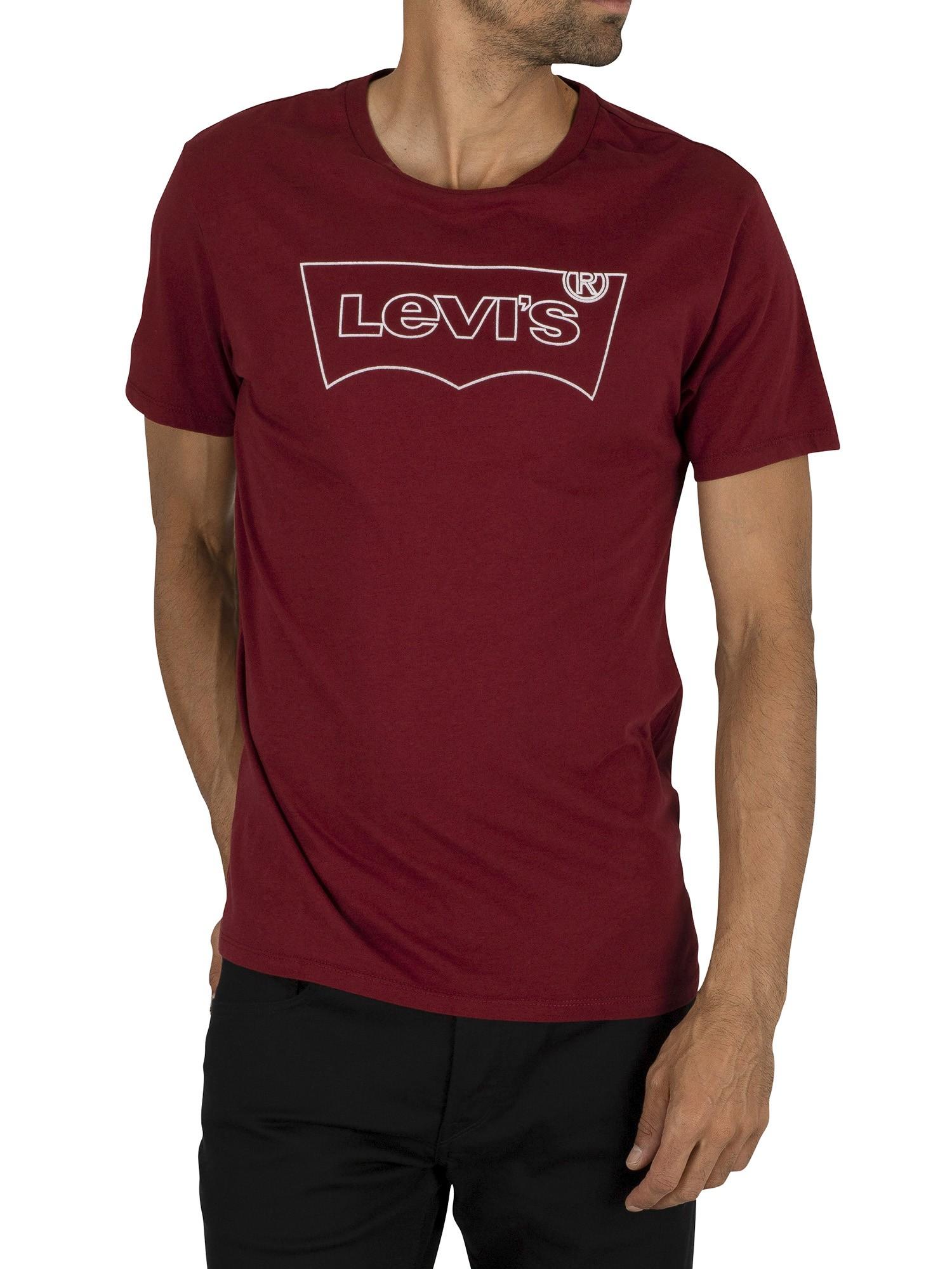 levi's maroon t shirt
