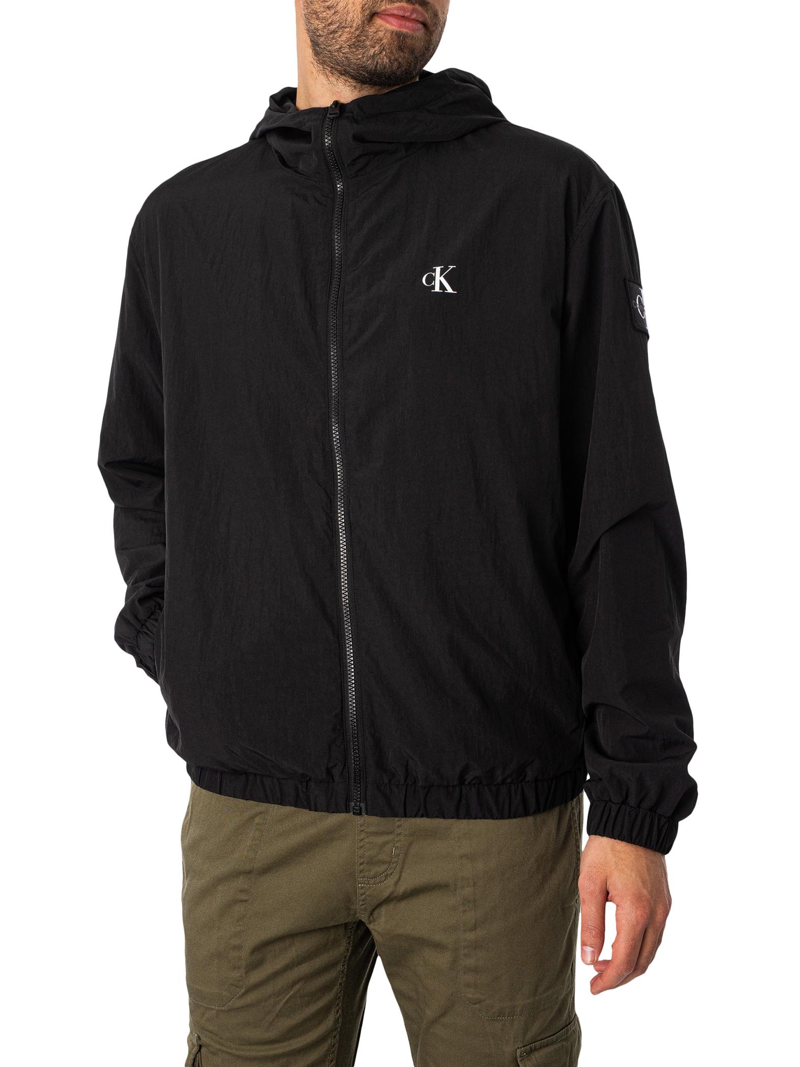 Calvin Klein Logo Windbreaker Jacket in Black for Men Lyst UK