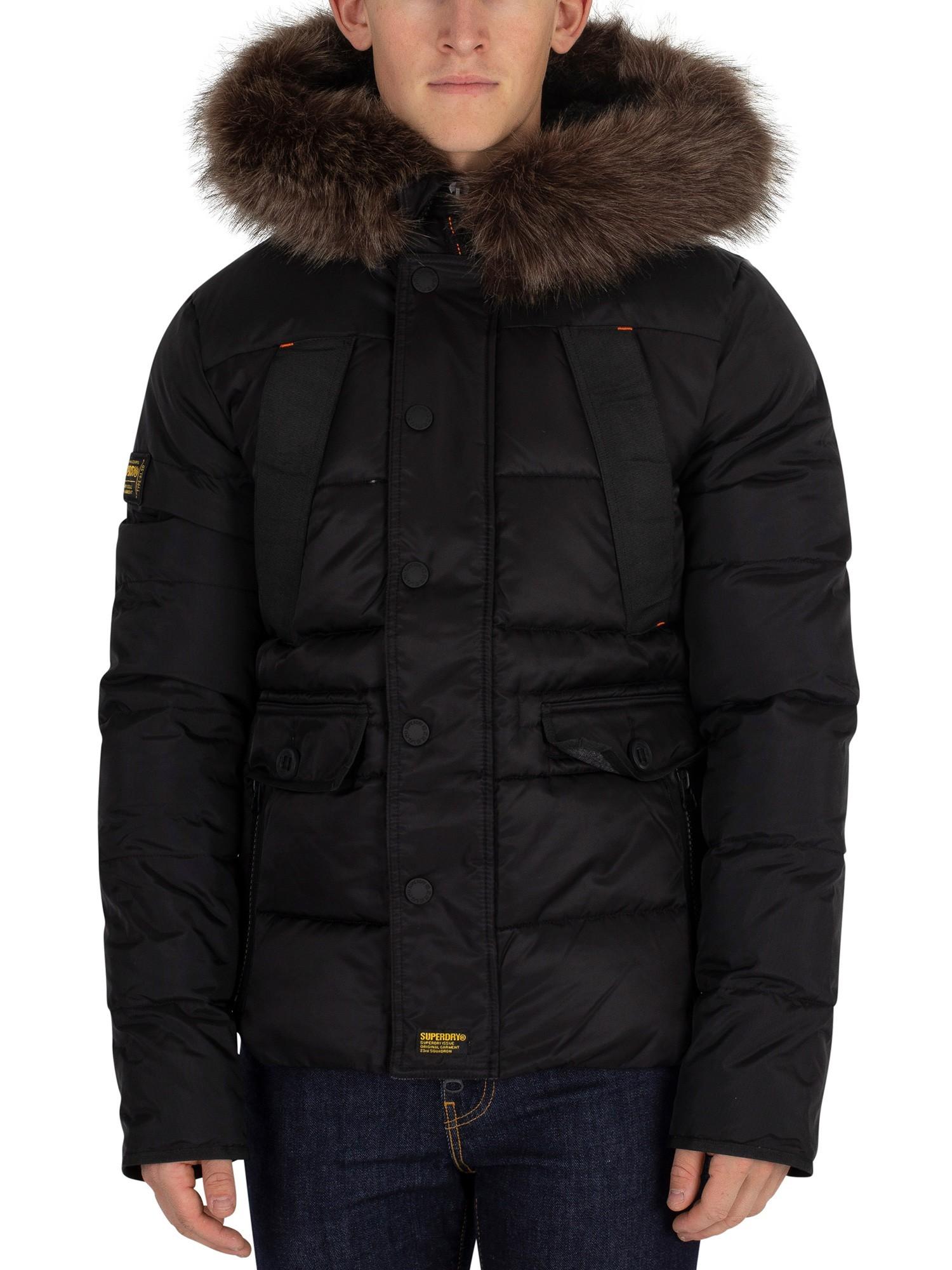 Superdry Fur Men's Chinook Parka Jacket, Black Men's Jacket In Black for  Men | Lyst Canada