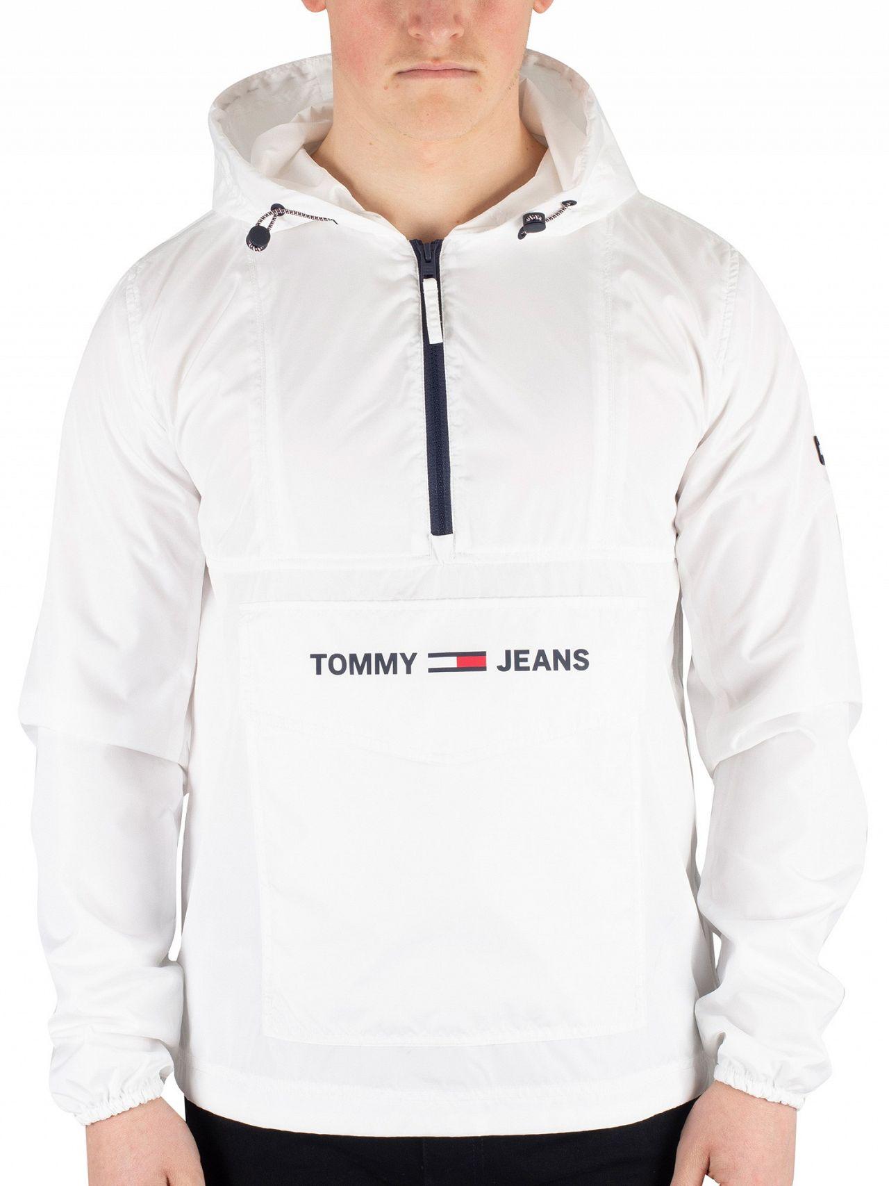 Tommy Hilfiger Classic White Nylon Shell Solid Popover Jacket for Men |  Lyst Australia