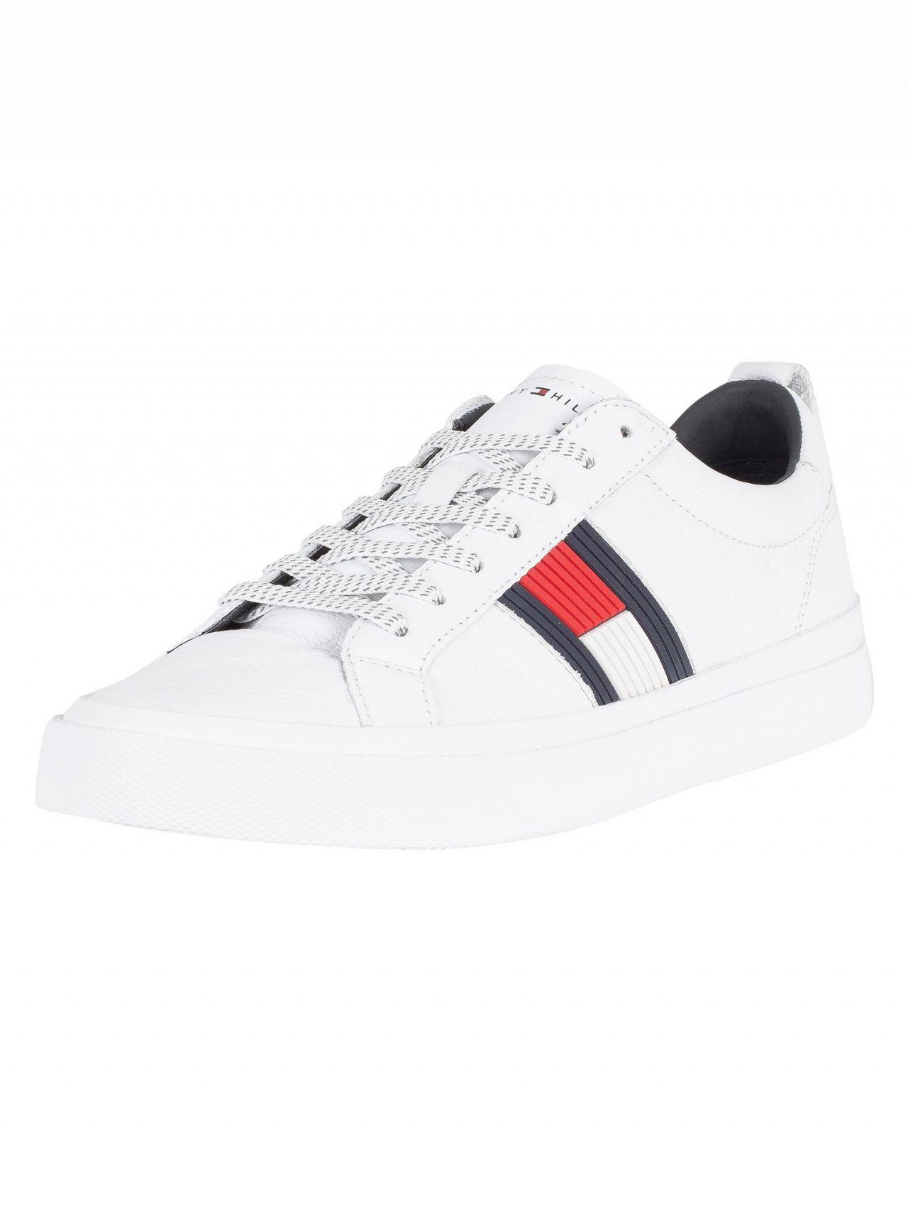 Tommy Hilfiger Flag Detail Low-top Leather Sneaker in White for Men - Lyst