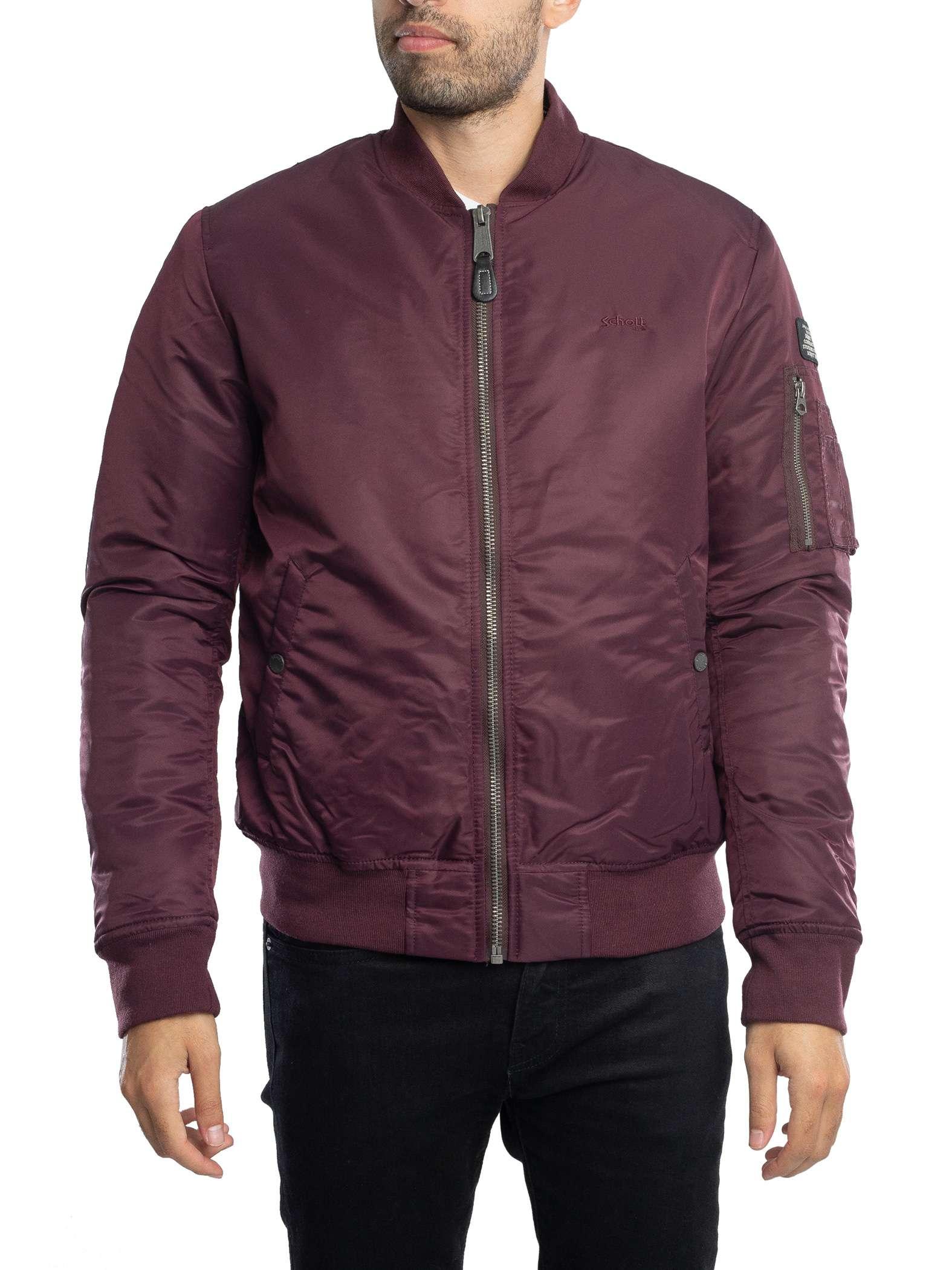 Burgundy bomber jacket men hotsell