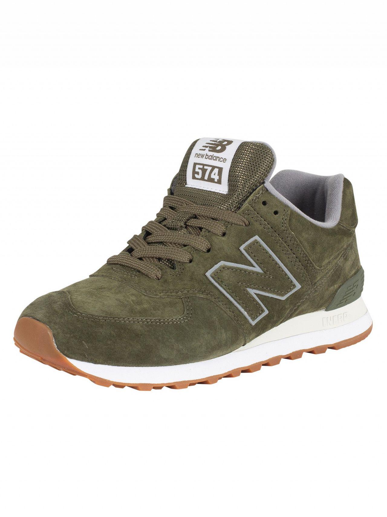 New Balance Suede Mens Dark Covert Green 574 Classic Trainers for Men | Lyst
