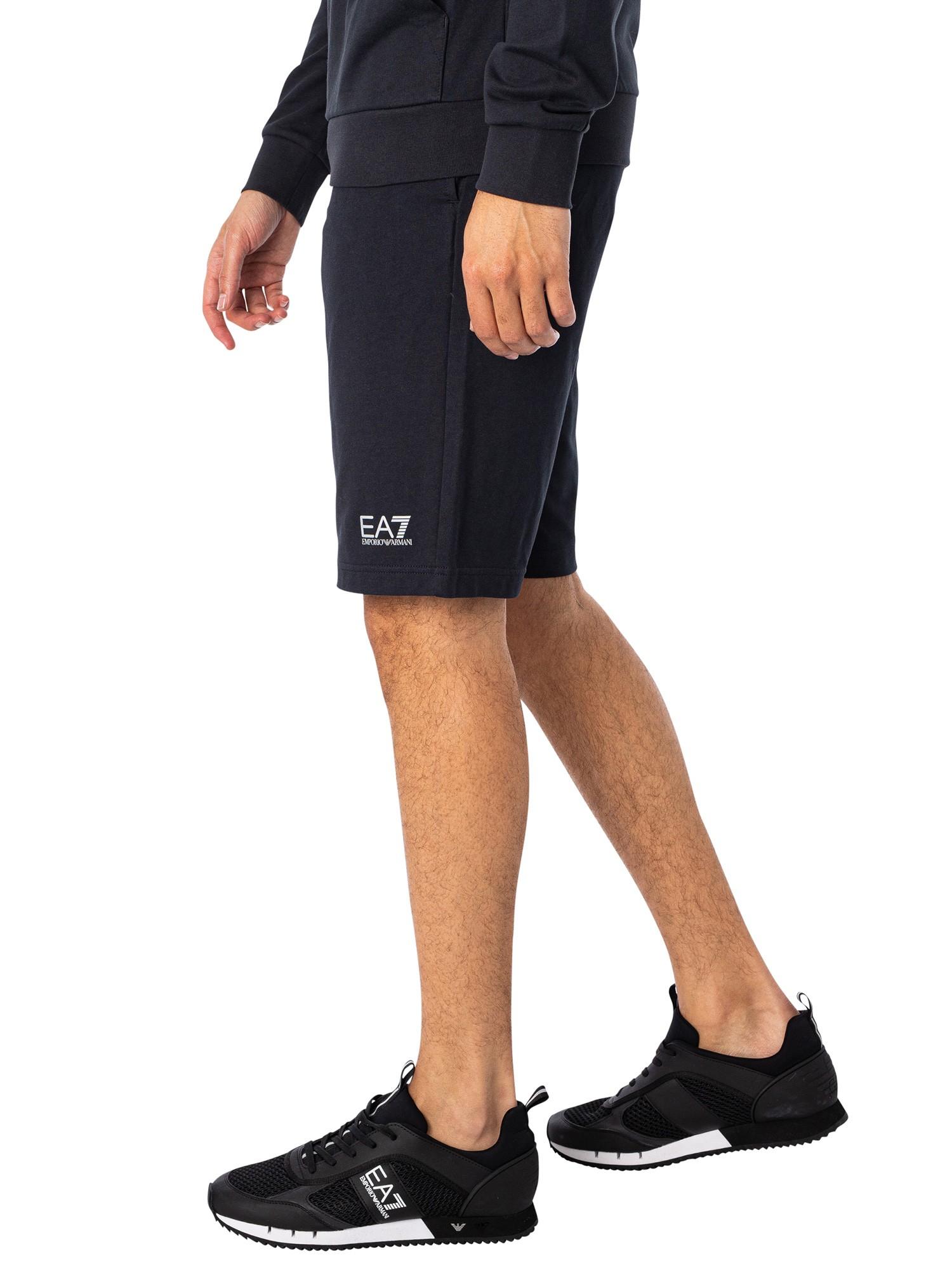 EA7 Bermuda Logo Sweat Shorts in Black for Men | Lyst