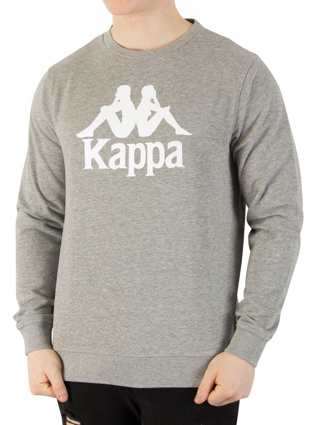 Kappa Synthetic Grey Melange Authentic Zemin Slim Sweatshirt in Gray