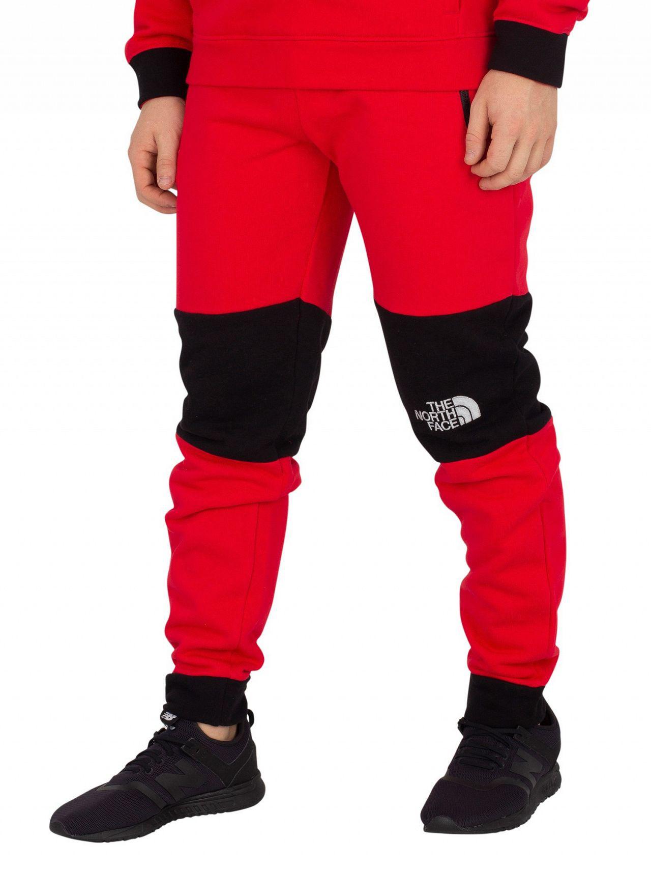 red north face joggers