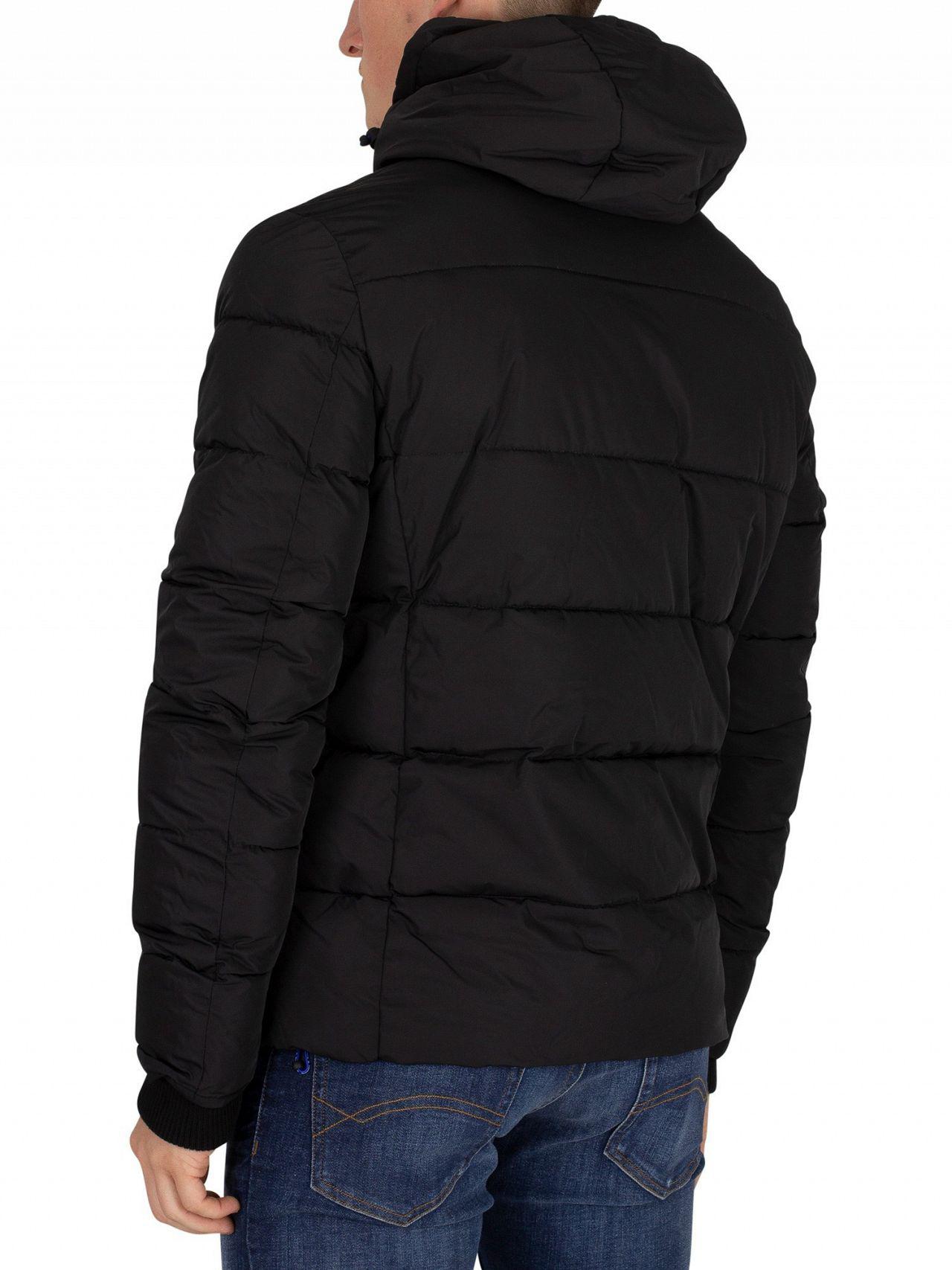 Superdry Synthetic Black/cobalt Sports Puffer Jacket for Men Lyst