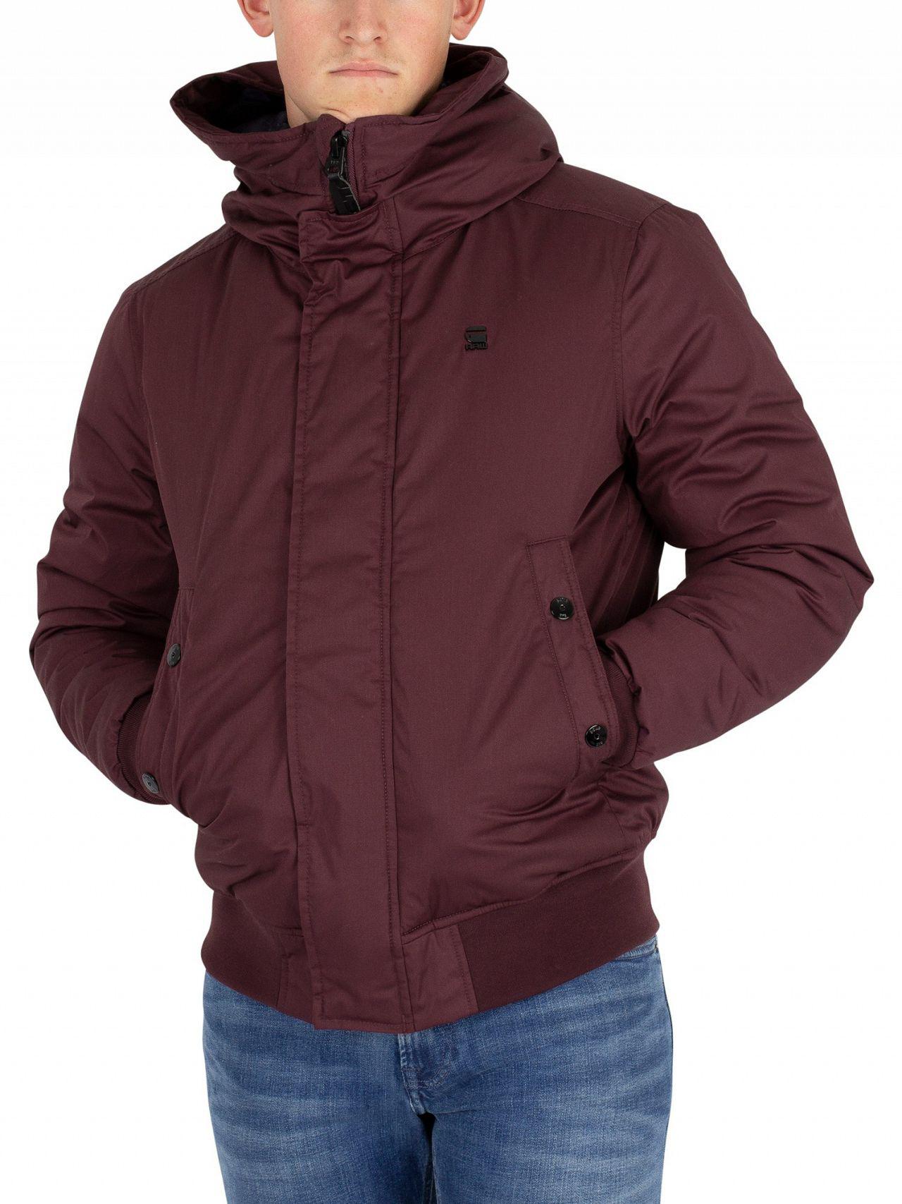 G-Star RAW Synthetic Dark Fig Whistler Hooded Bomber Jacket in Purple ...
