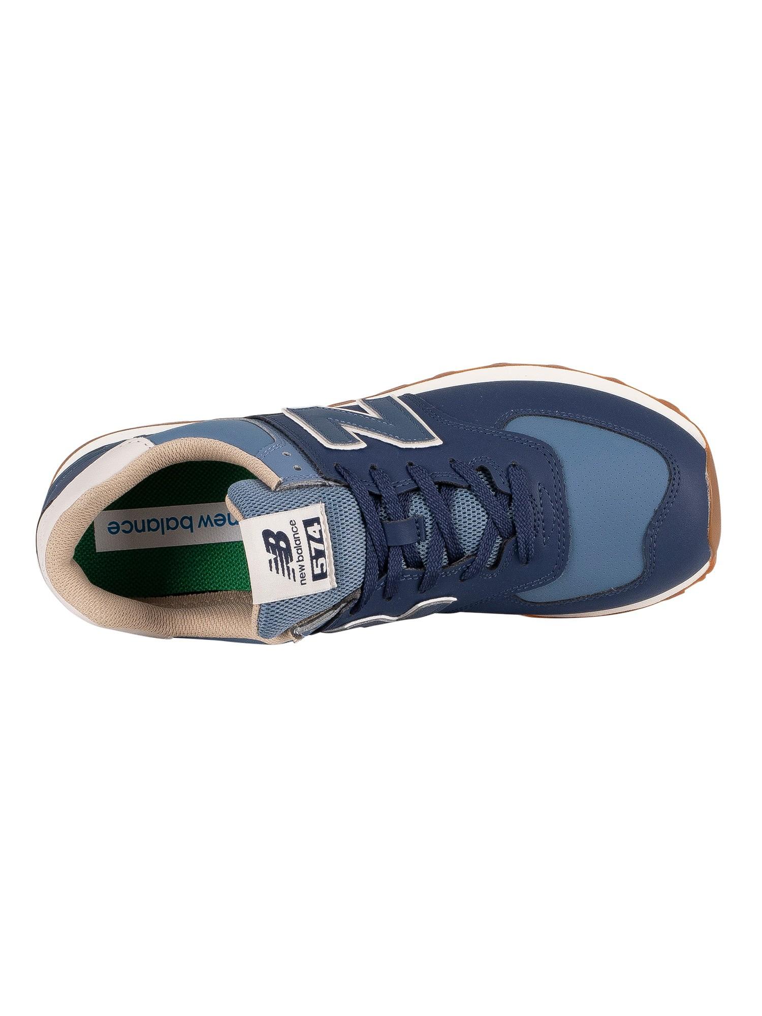 New Balance 574 Vegan Leather Trainers in Blue | Lyst