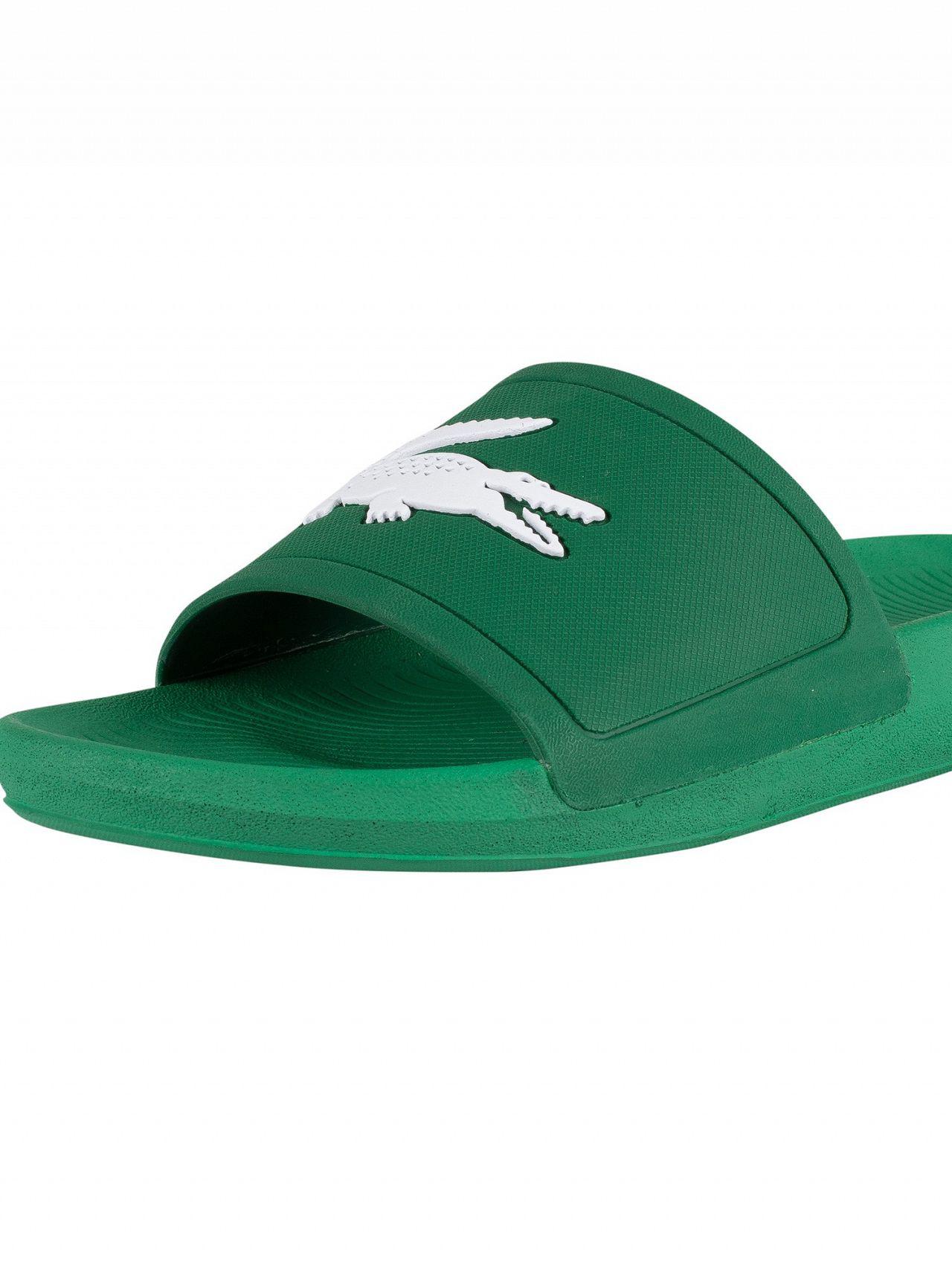 lacoste green sliders