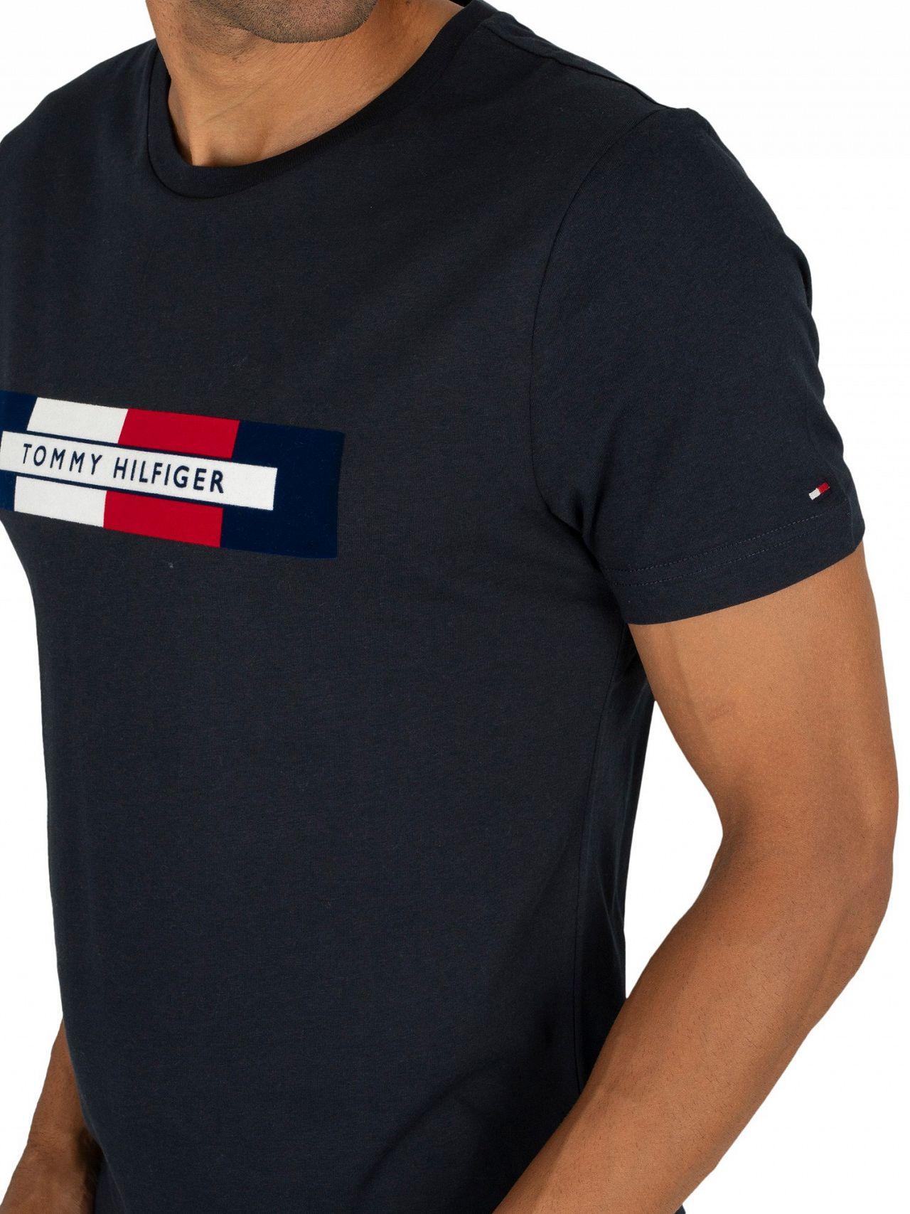 Tommy Hilfiger Cotton Sky Captain Box Logo T-shirt in Blue for Men | Lyst