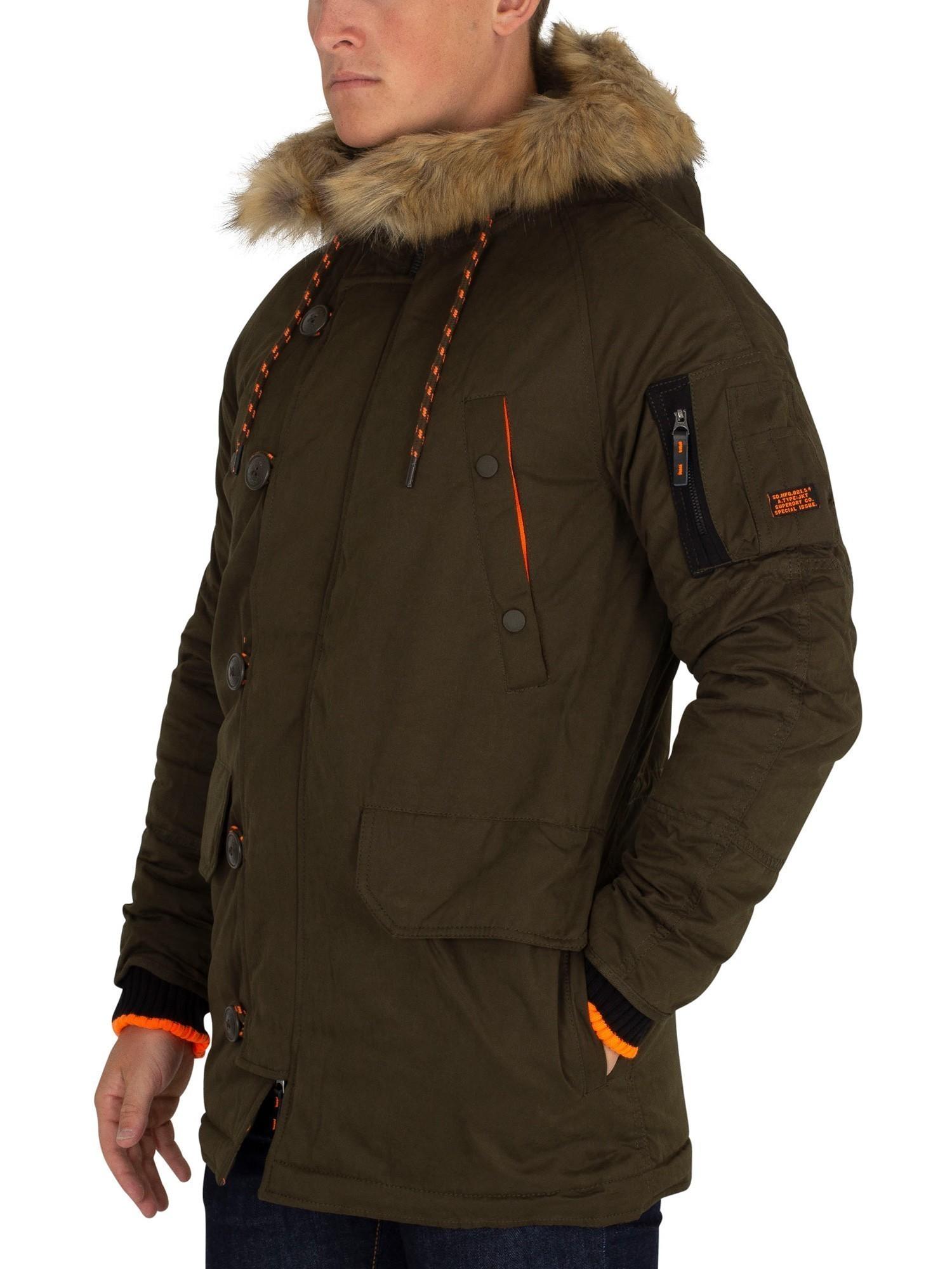 Superdry Fur Sdx Parka Jacket in Army (Green) for Men - Lyst