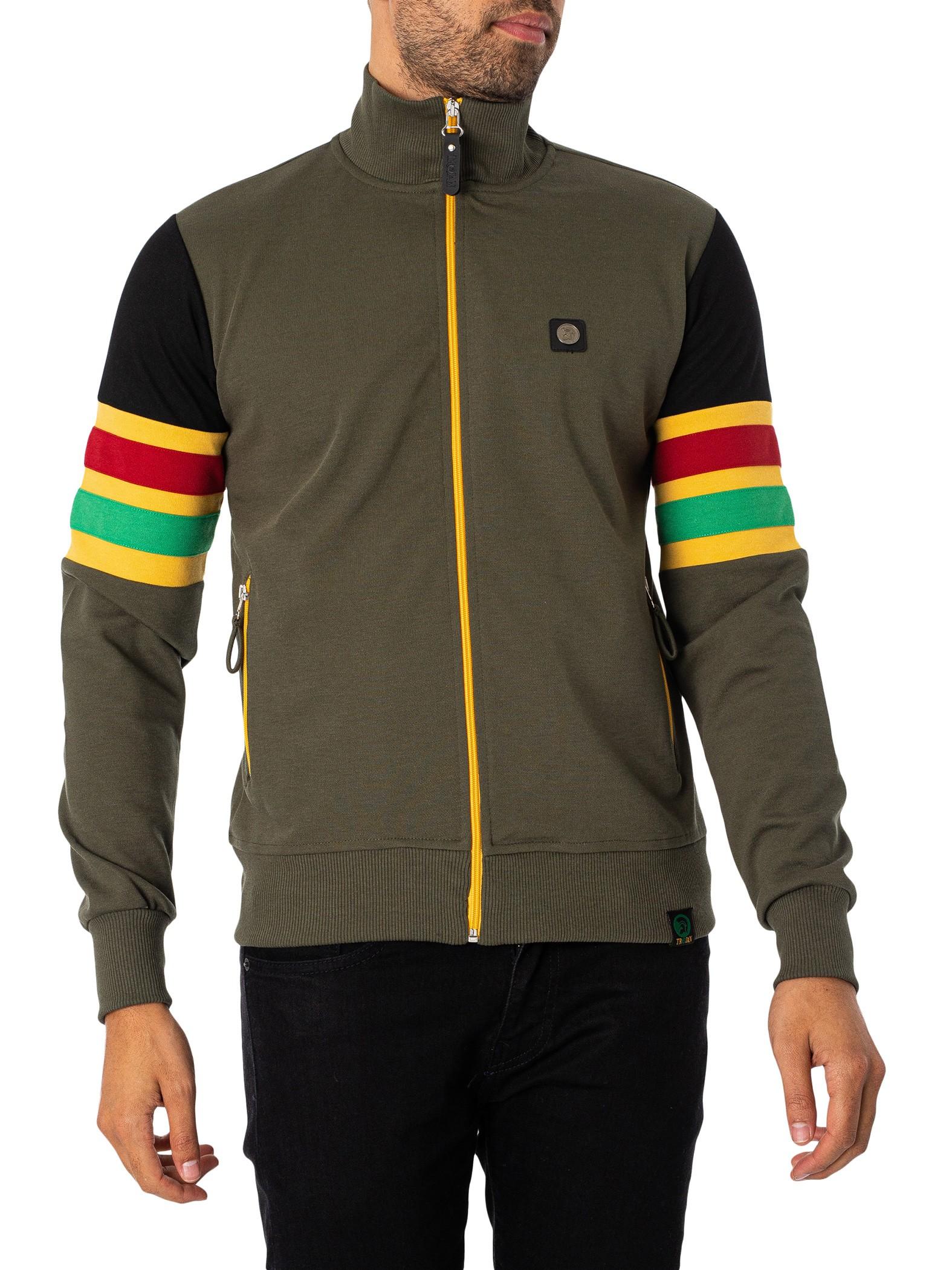Trojan Marley Stripe Sleeve Track Jacket in Black for Men | Lyst