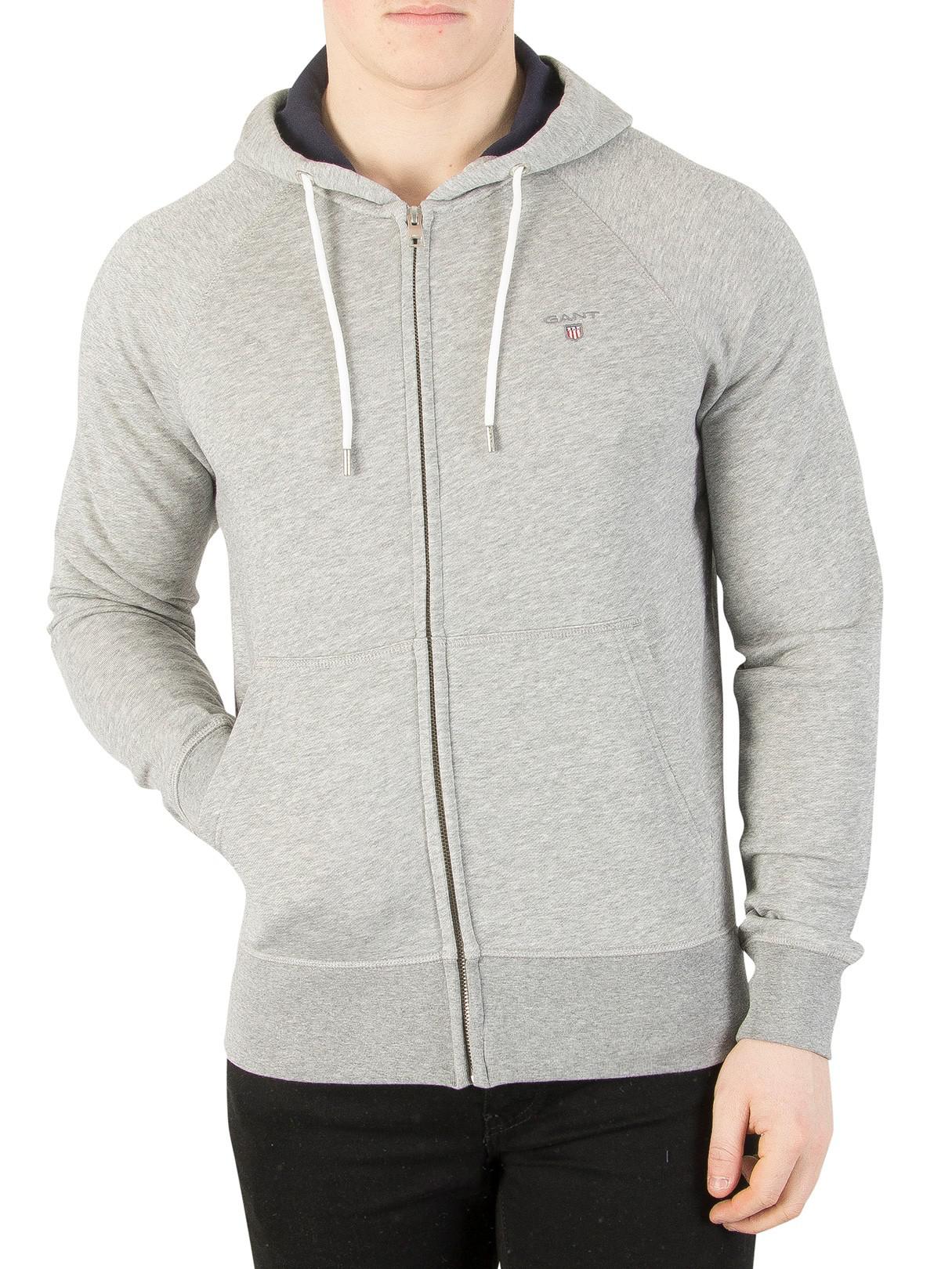 GANT Cotton Original Full Zip Sweat Hoodie in Grey (Gray) for Men - Lyst