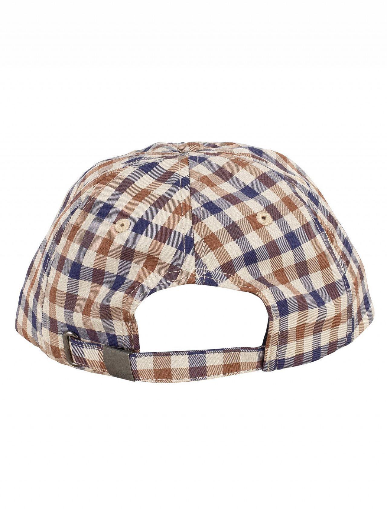 aquascutum check flat cap