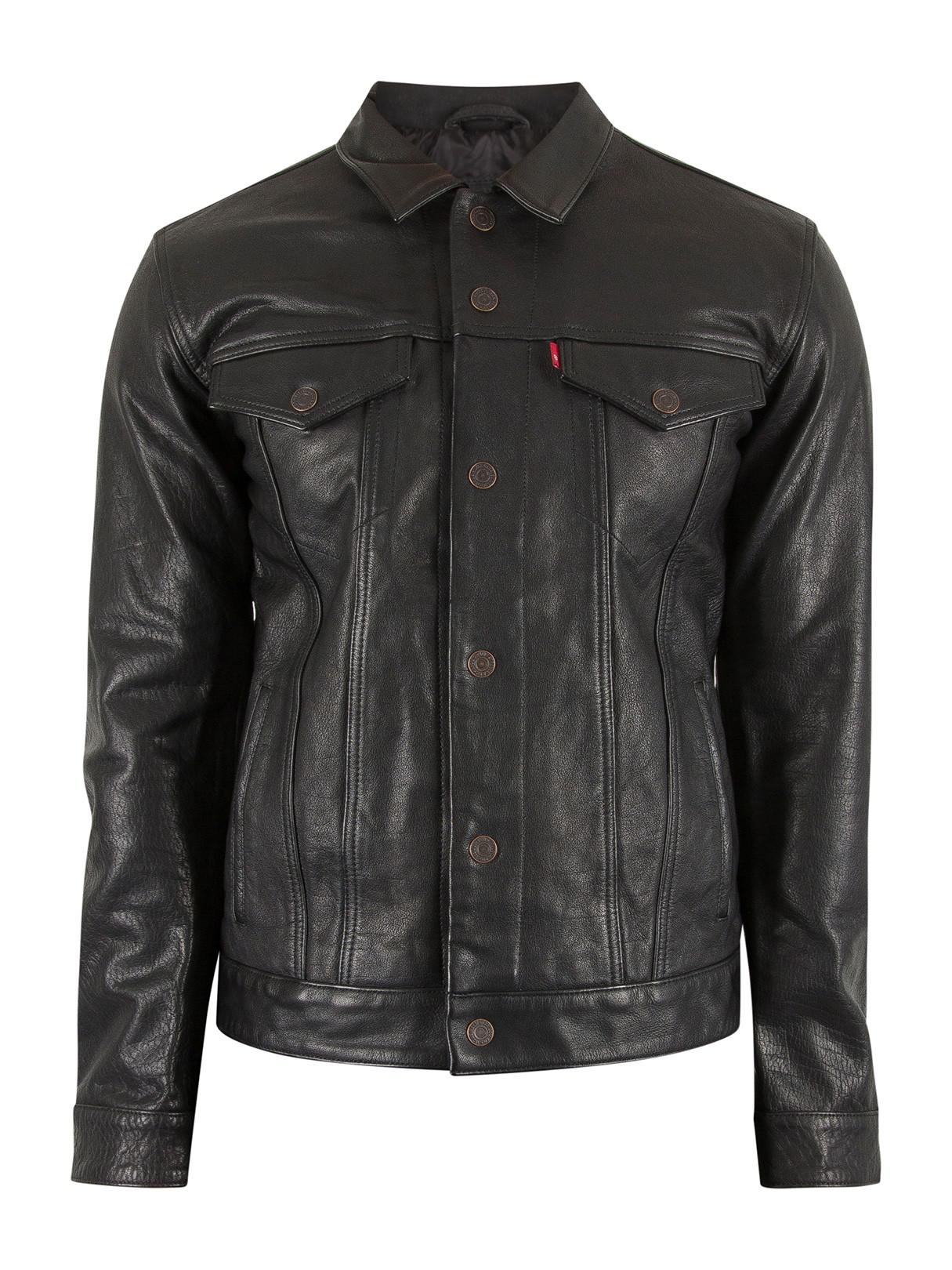 levi's buffalo leather trucker jacket