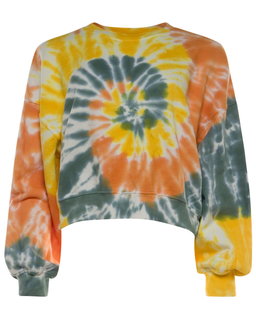 blue and yellow tie dye hoodie