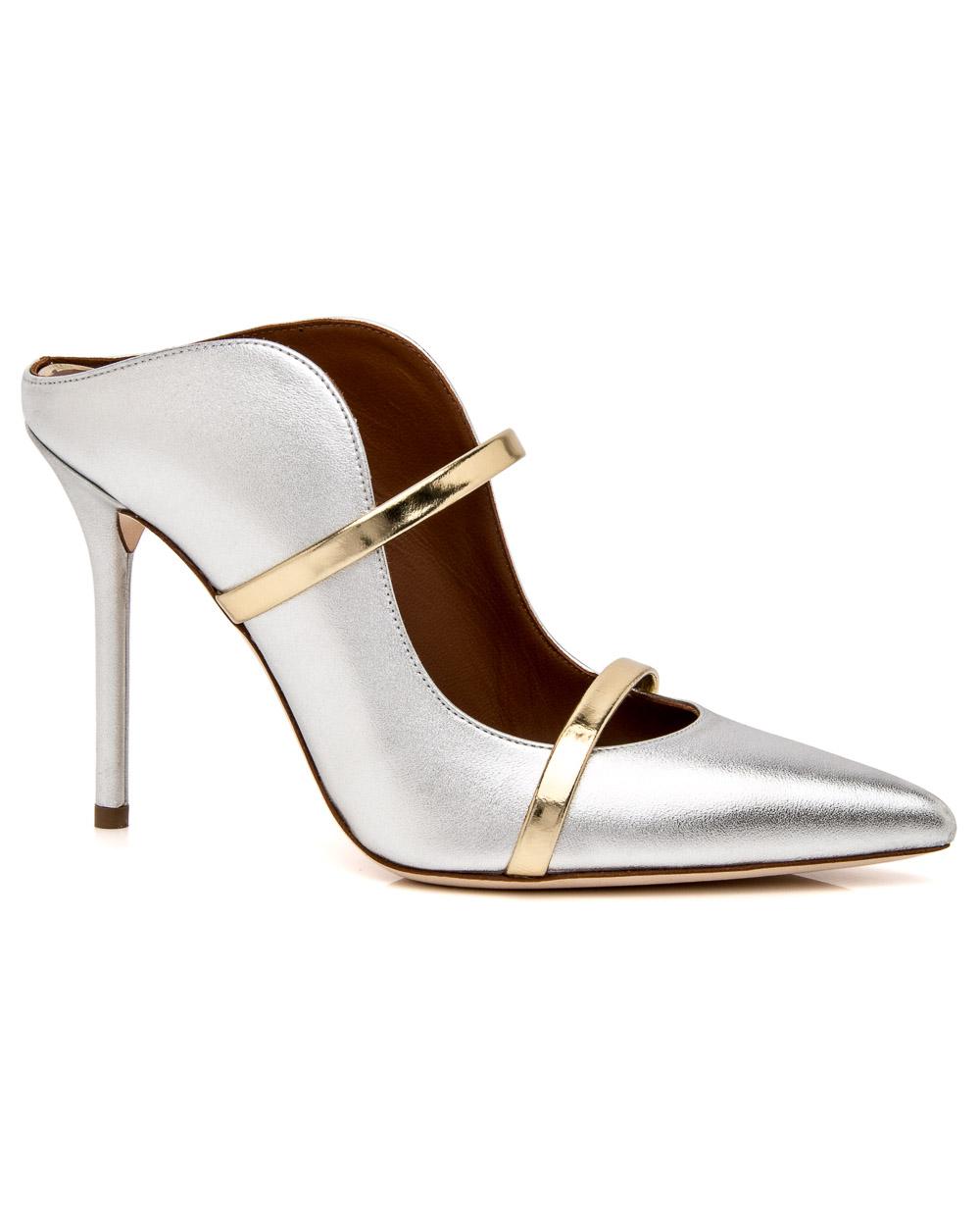 Malone Souliers Leather Silver Metallic 