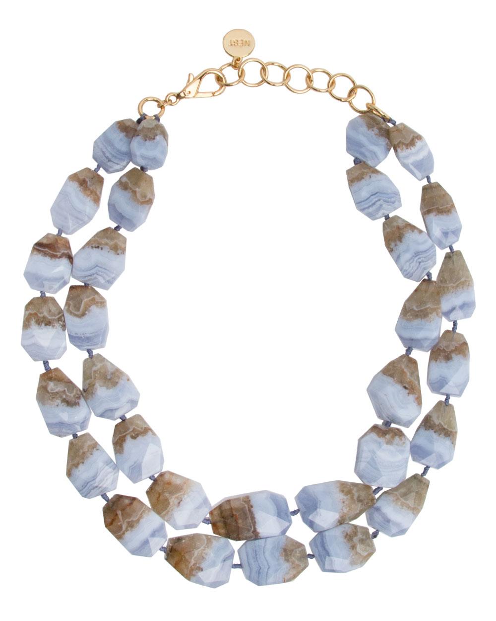 Nest Blue Lace Agate Double Strand Necklace Lyst