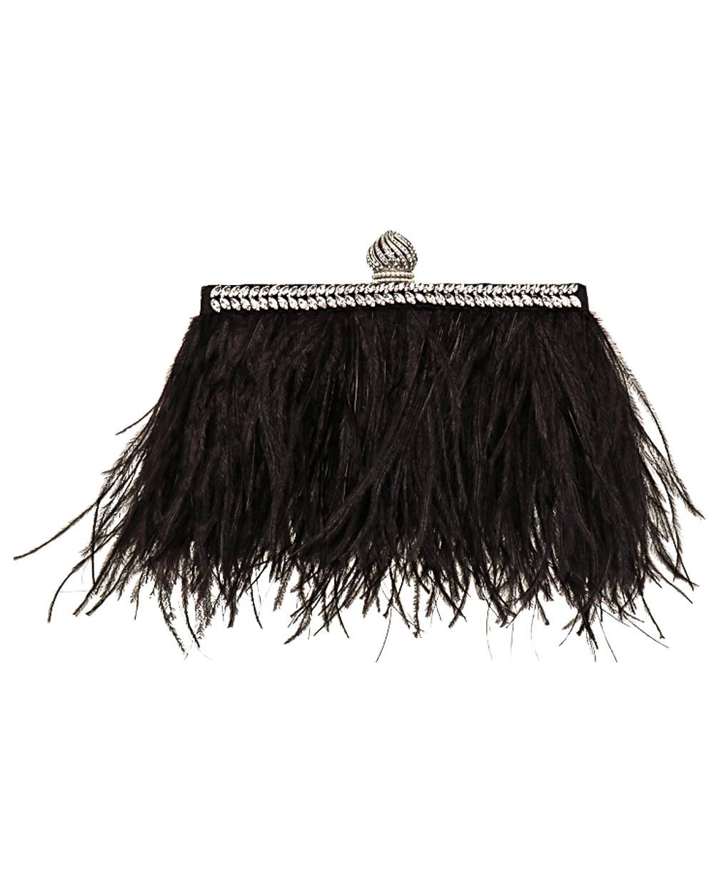 feather clutch bag