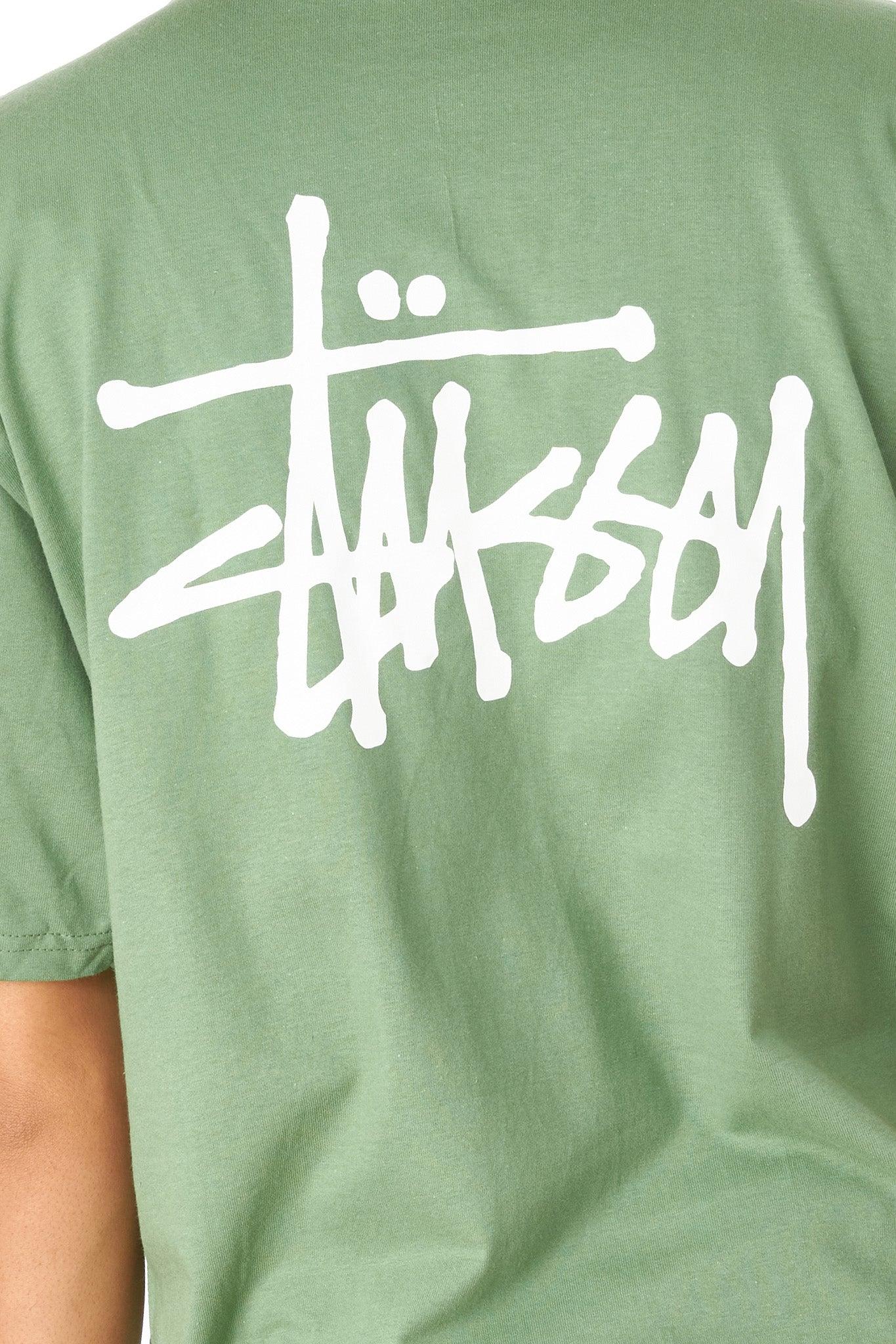 hoste Ung opdragelse Stussy Basic Logo Tee in Green for Men | Lyst