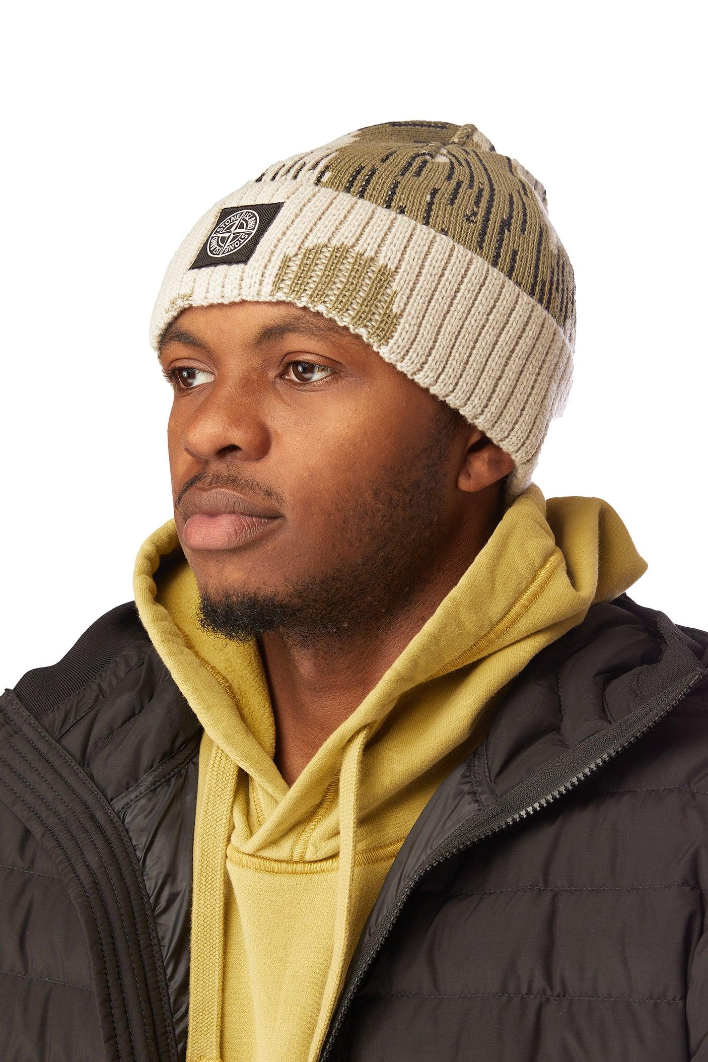 stone island beanie beige