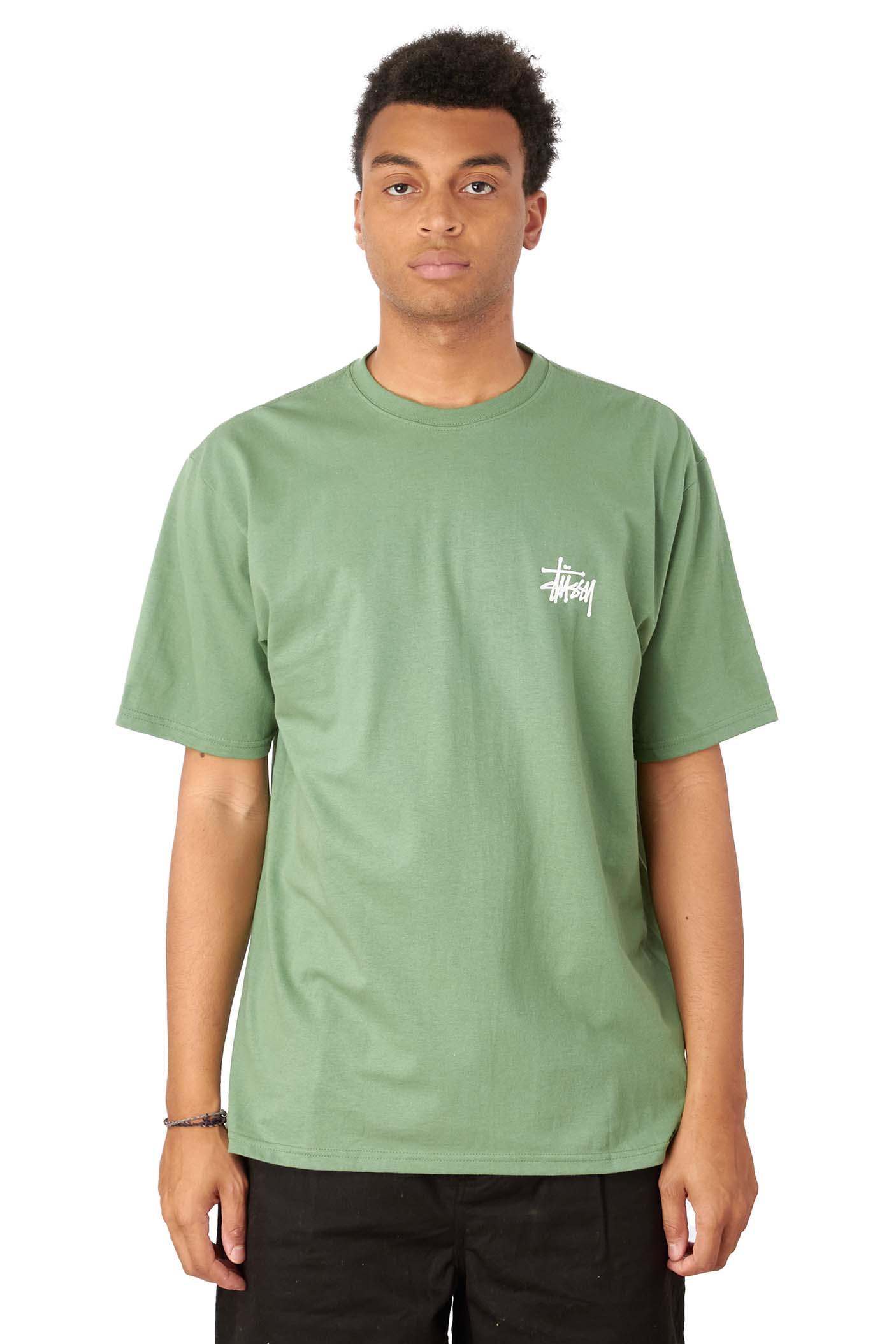 hoste Ung opdragelse Stussy Basic Logo Tee in Green for Men | Lyst