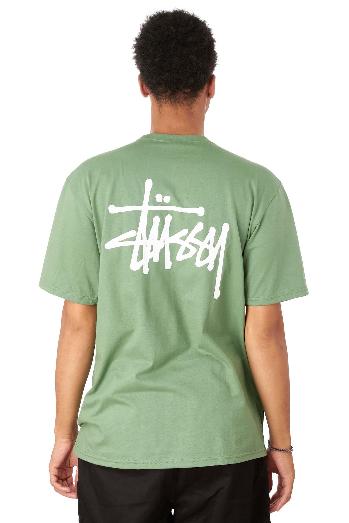 Stussy Basic Logo Tee in Green for Men | Lyst