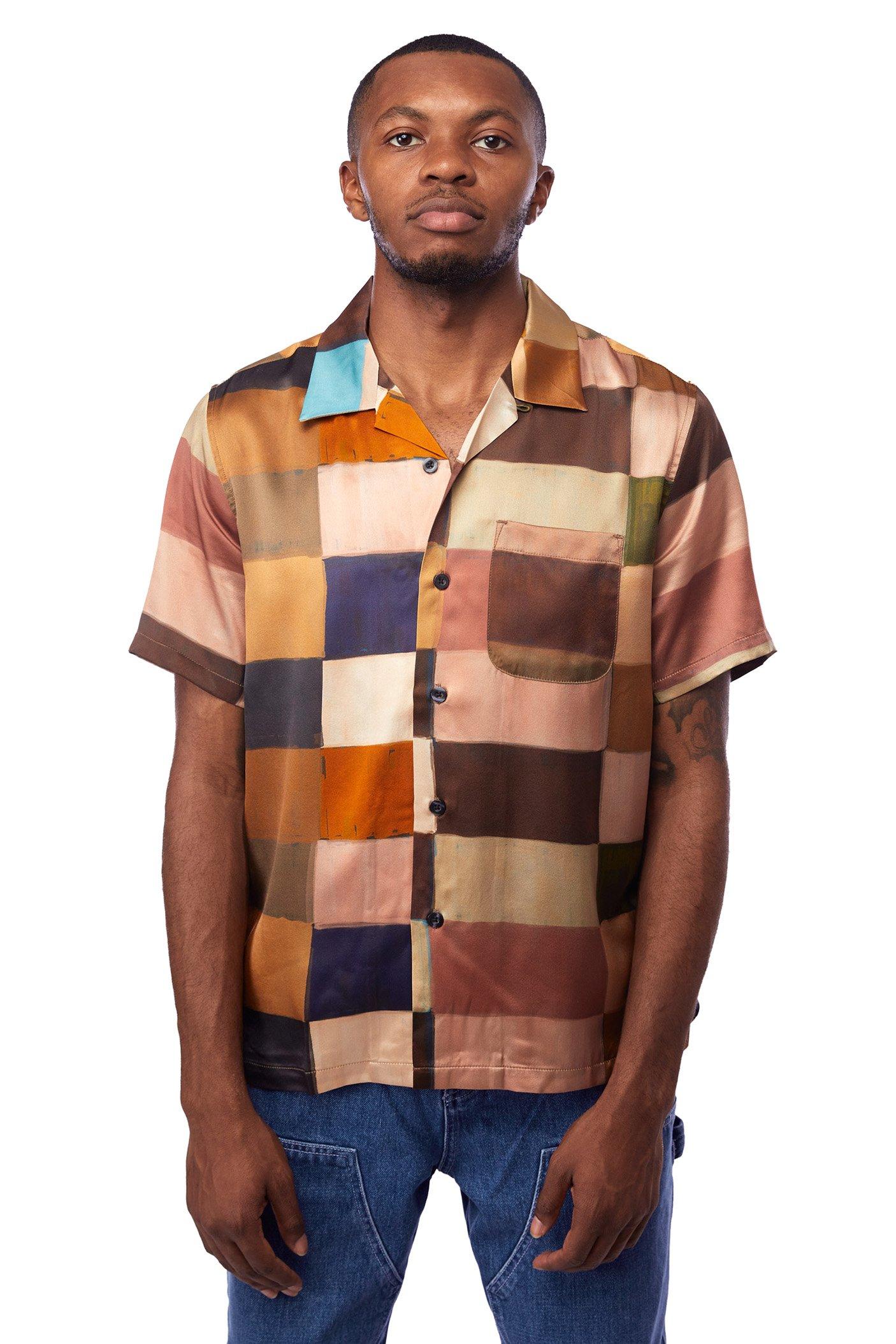 Stussy Paint Check Silk Shirt 'multi 