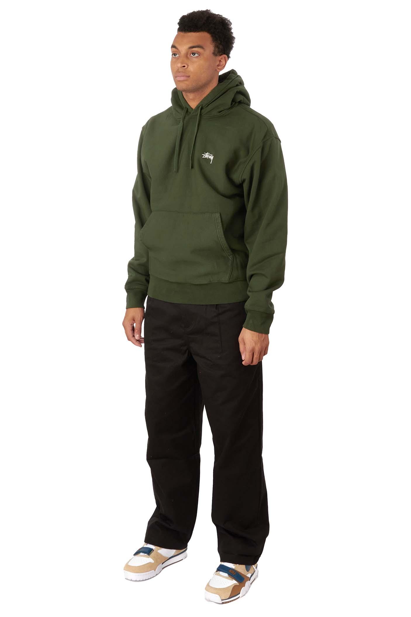 Stussy Stock Logo Hoodie in Green for Men Lyst