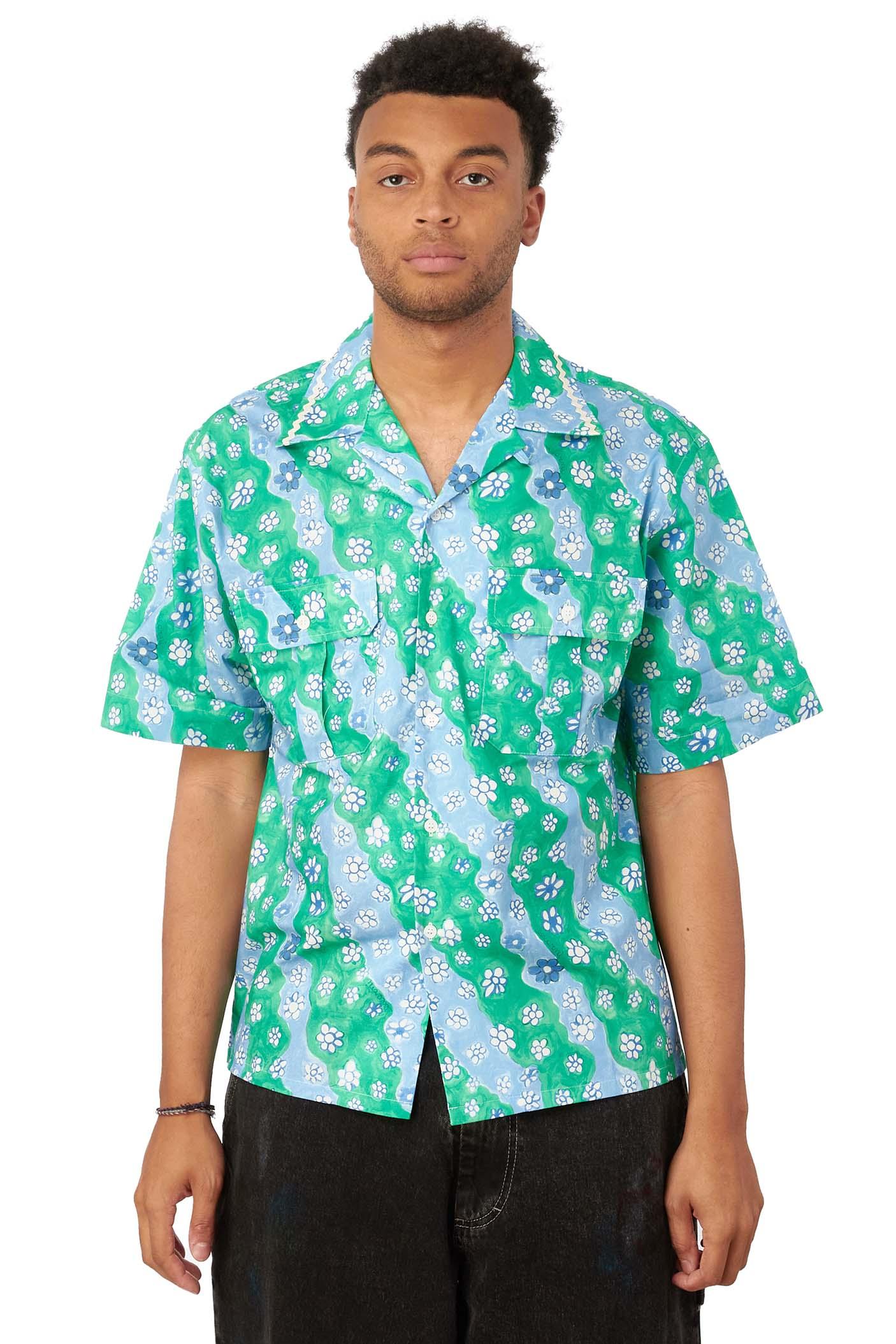 Marni Short Sleeve Bowling Shirt 'sea Foam' in Green for Men | Lyst UK